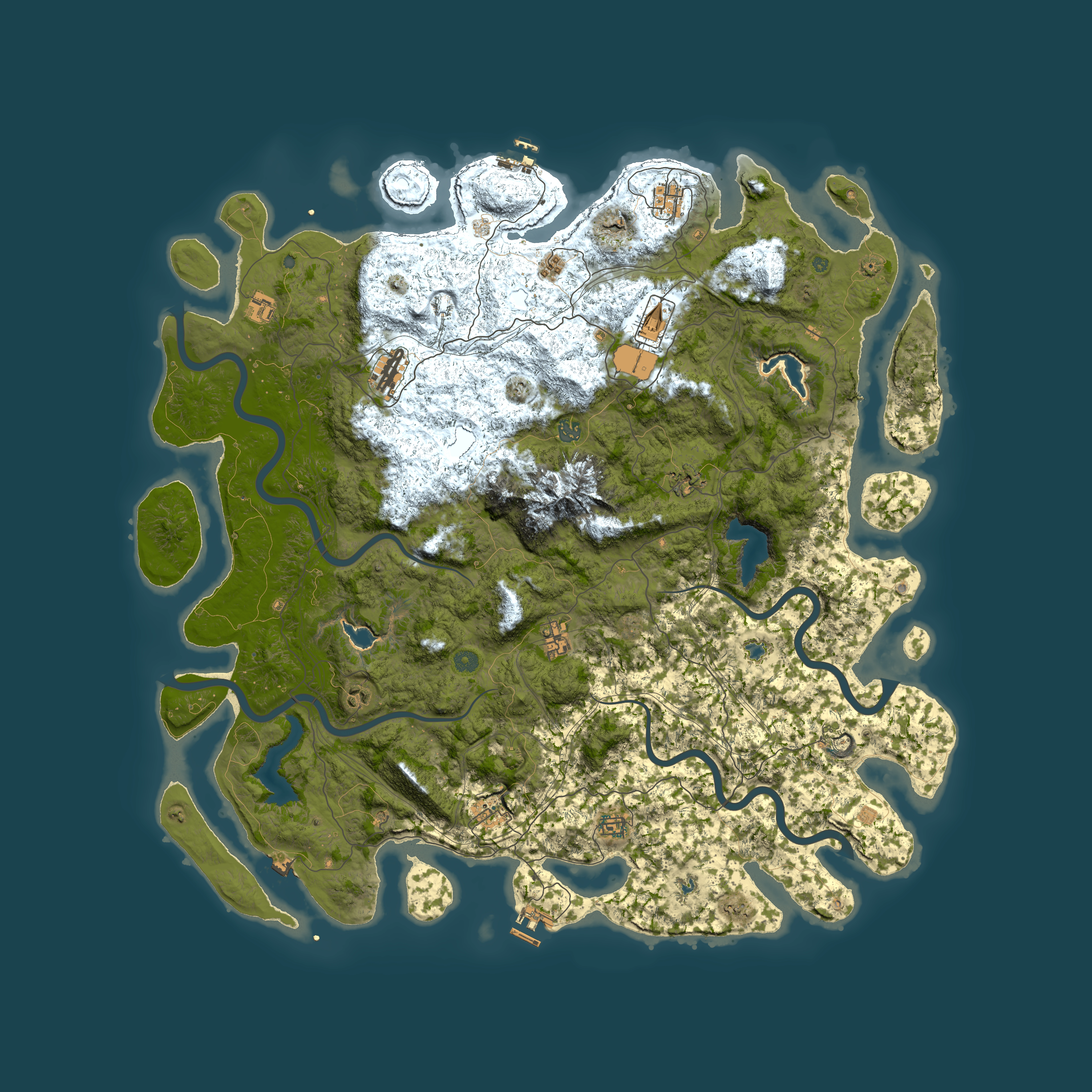 Full top-down render of Rust map seed 151105545, 5500x5500m