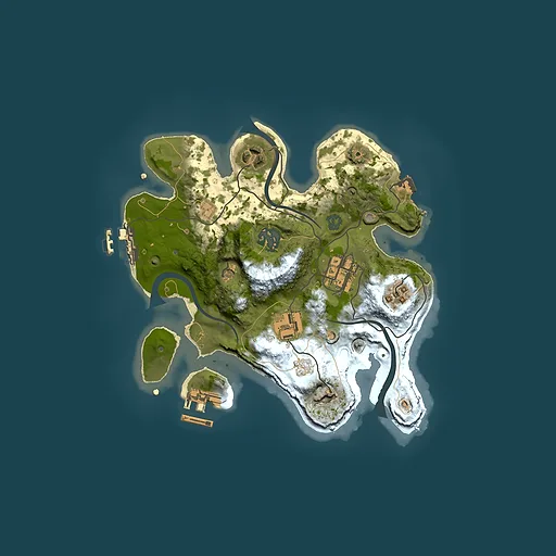 Rust map seed 1496644649, 2500x2500m top-down preview