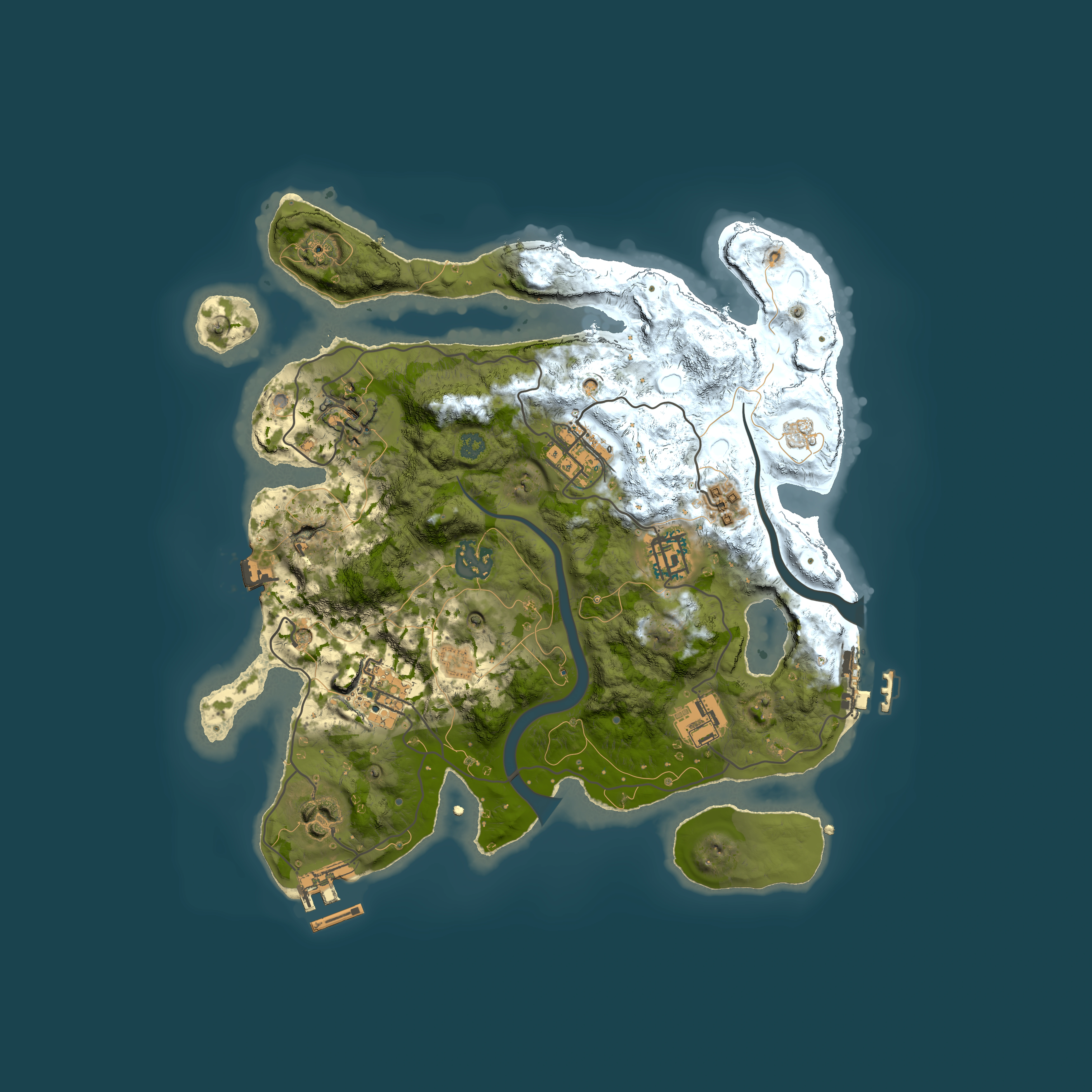 Full top-down render of Rust map seed 1787225852, 3000x3000m