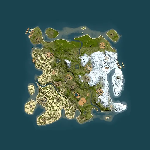 Rust map seed 1305974345, 3500x3500m top-down preview
