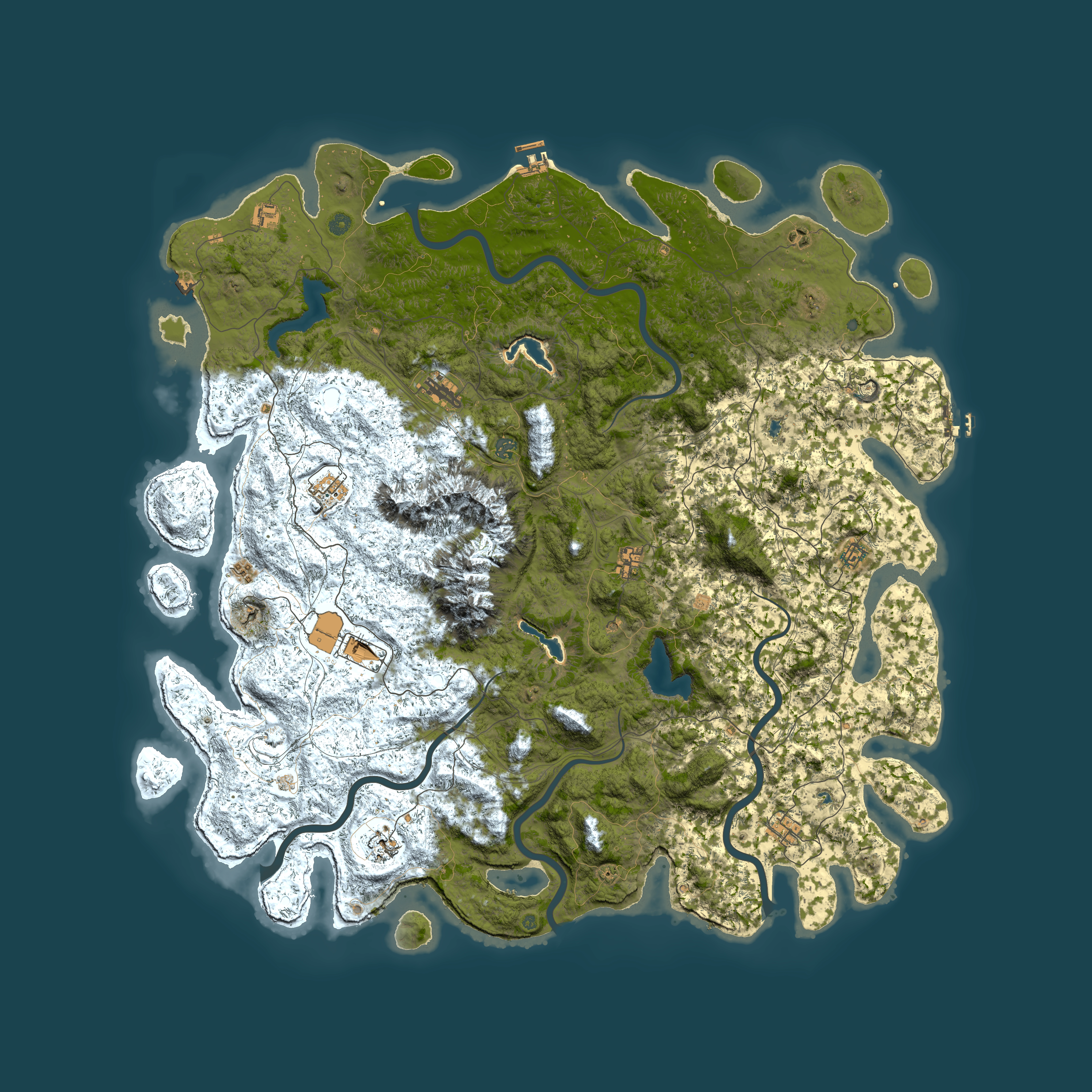 Full top-down render of Rust map seed 1583818328, 6000x6000m