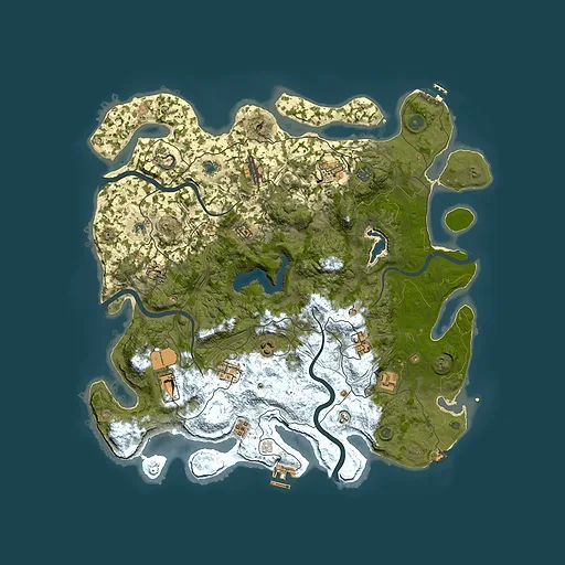Rust map seed 1991563439, 4500x4500m top-down preview