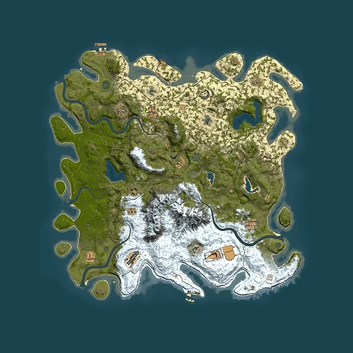 Rust map seed 1496388850, 5000x5000m top-down preview