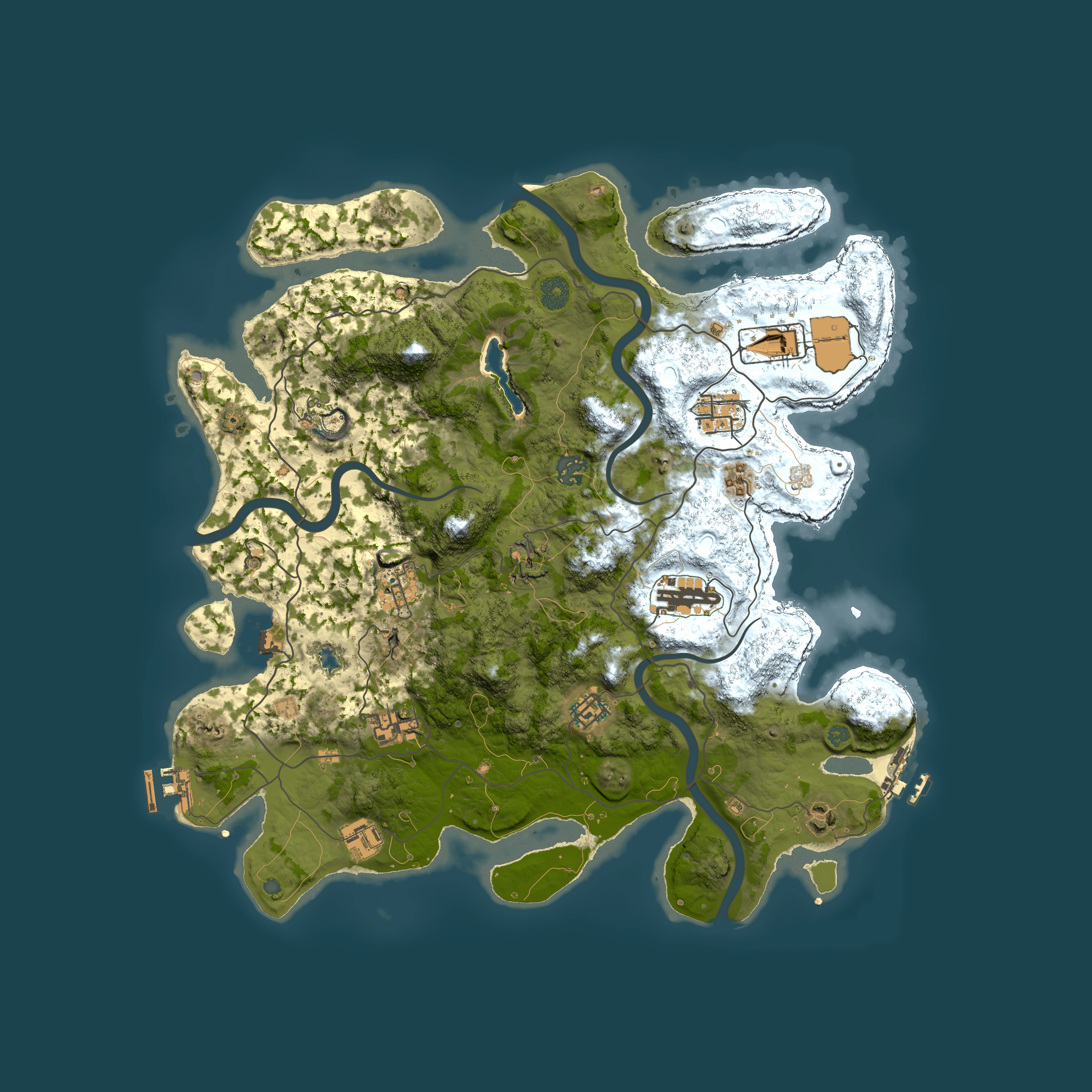 Full top-down render of Rust map seed 2096180753, 4000x4000m