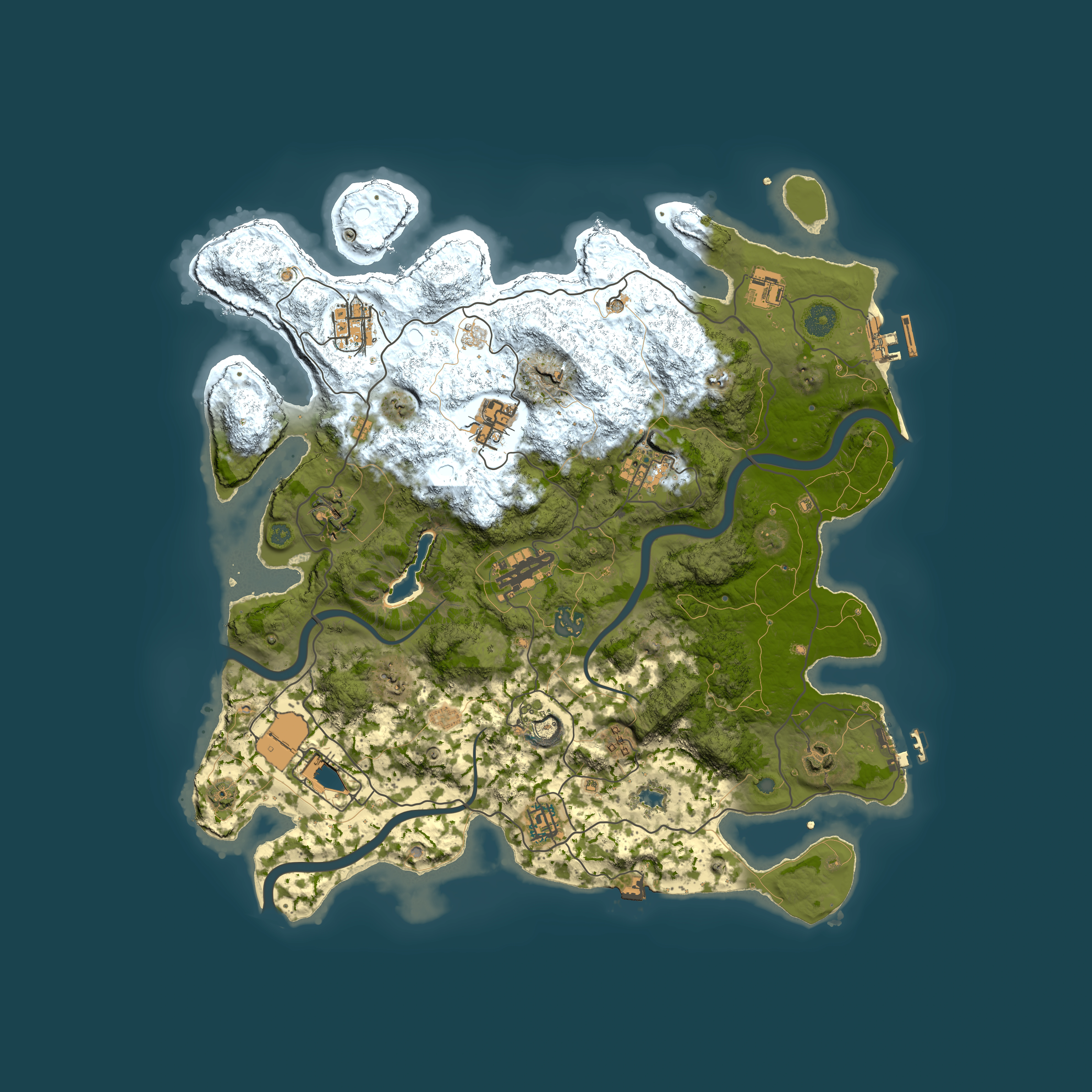 Full top-down render of Rust map seed 768956271, 4000x4000m
