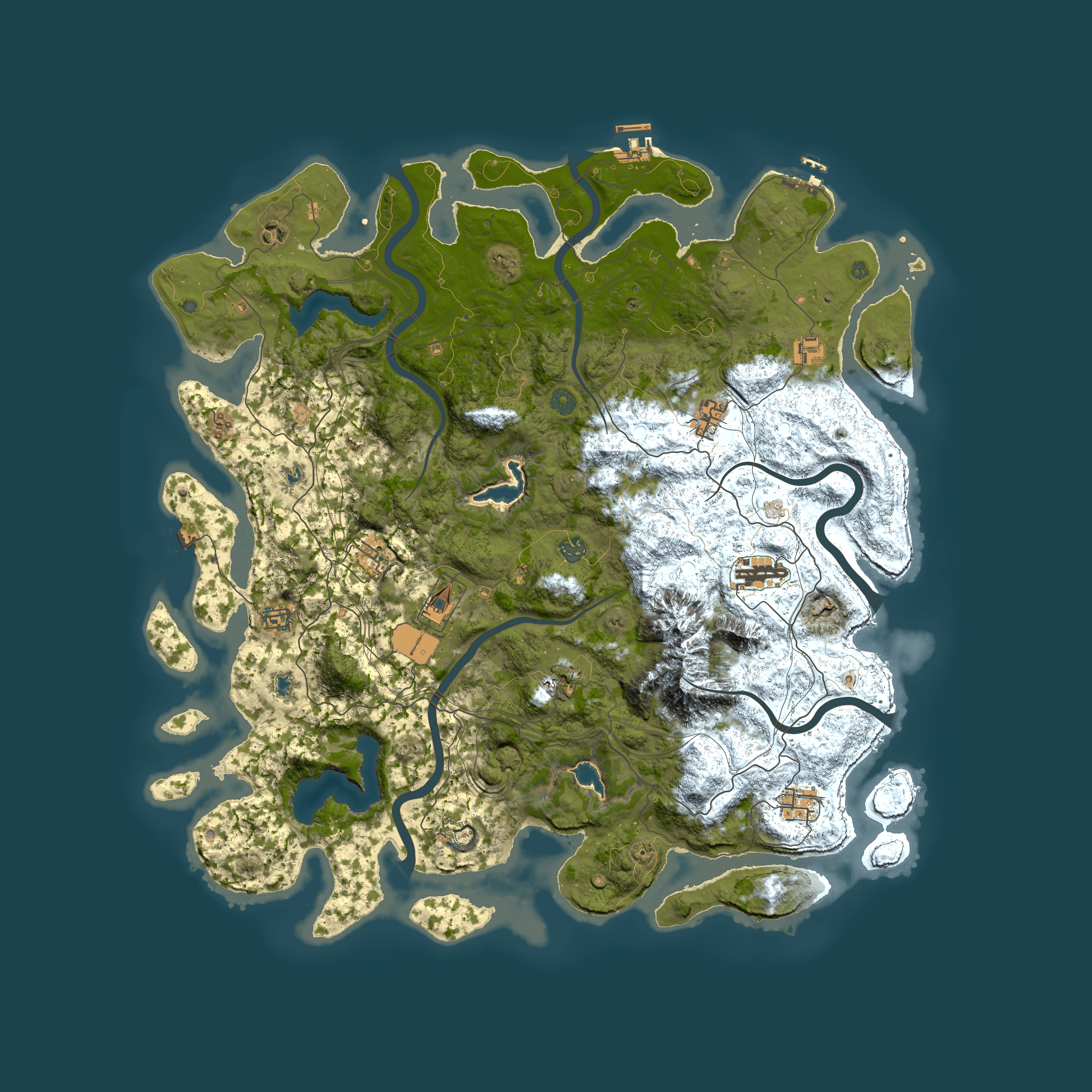 Full top-down render of Rust map seed 1901115867, 5000x5000m