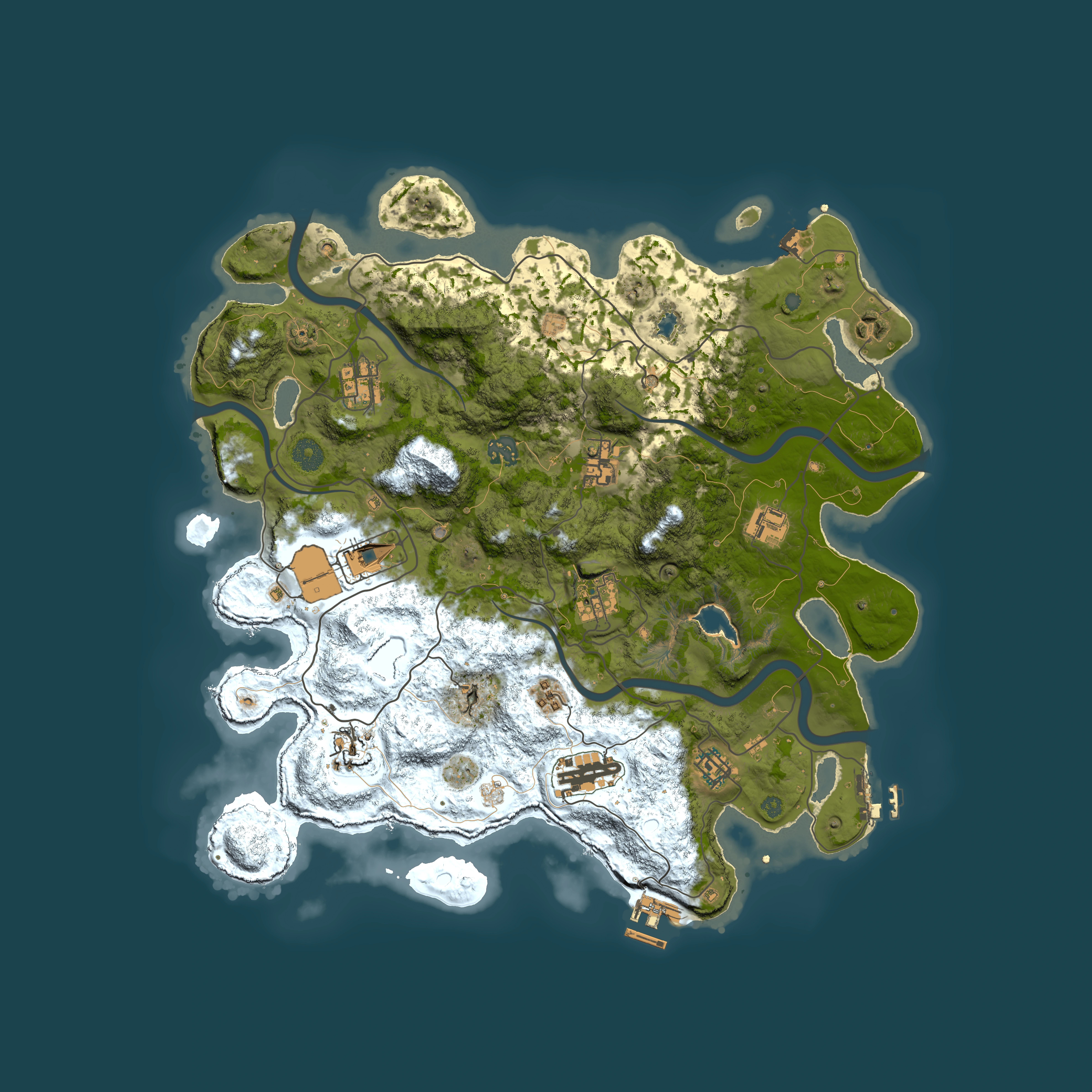 Full top-down render of Rust map seed 19762061, 4000x4000m