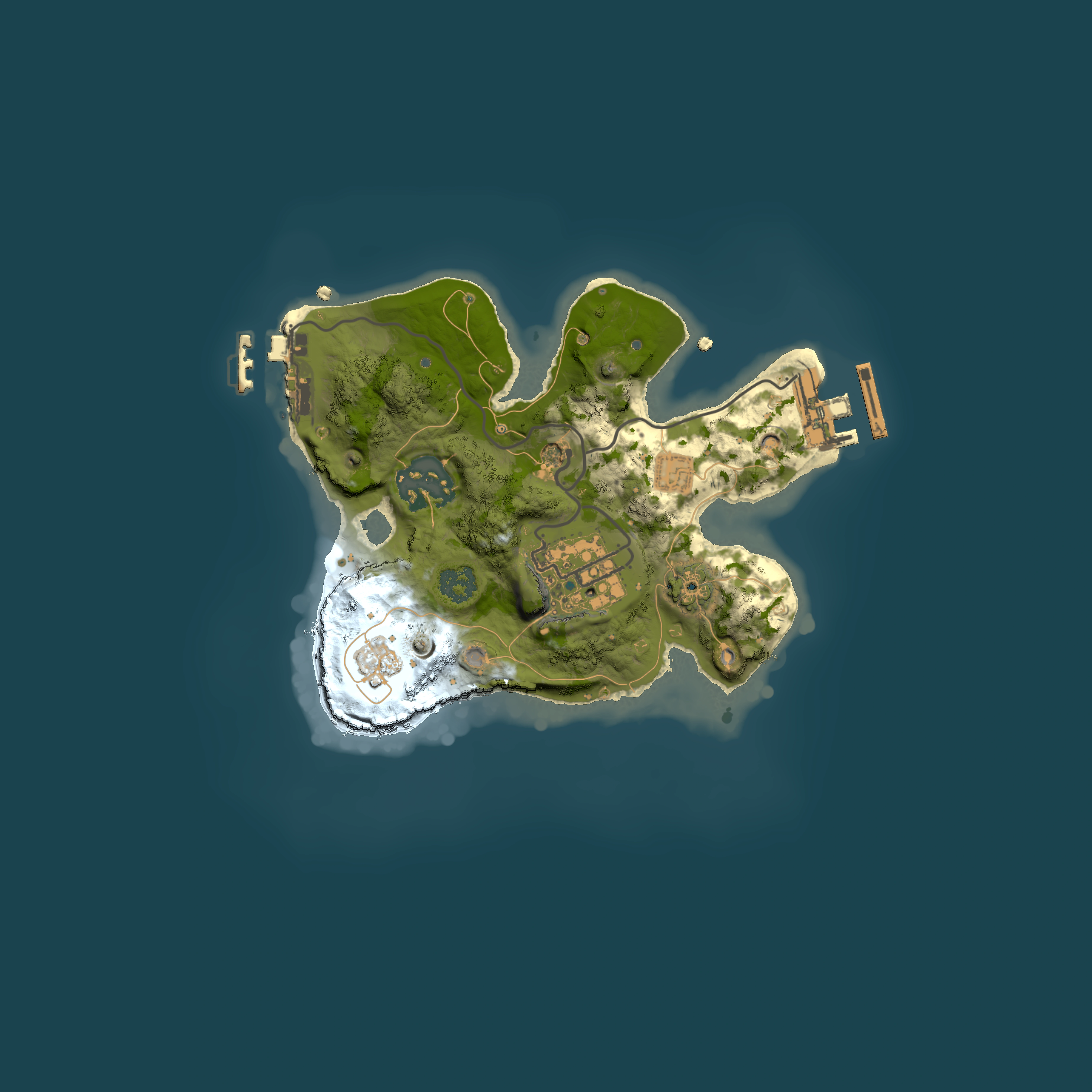 Full top-down render of Rust map seed 2064715249, 2000x2000m