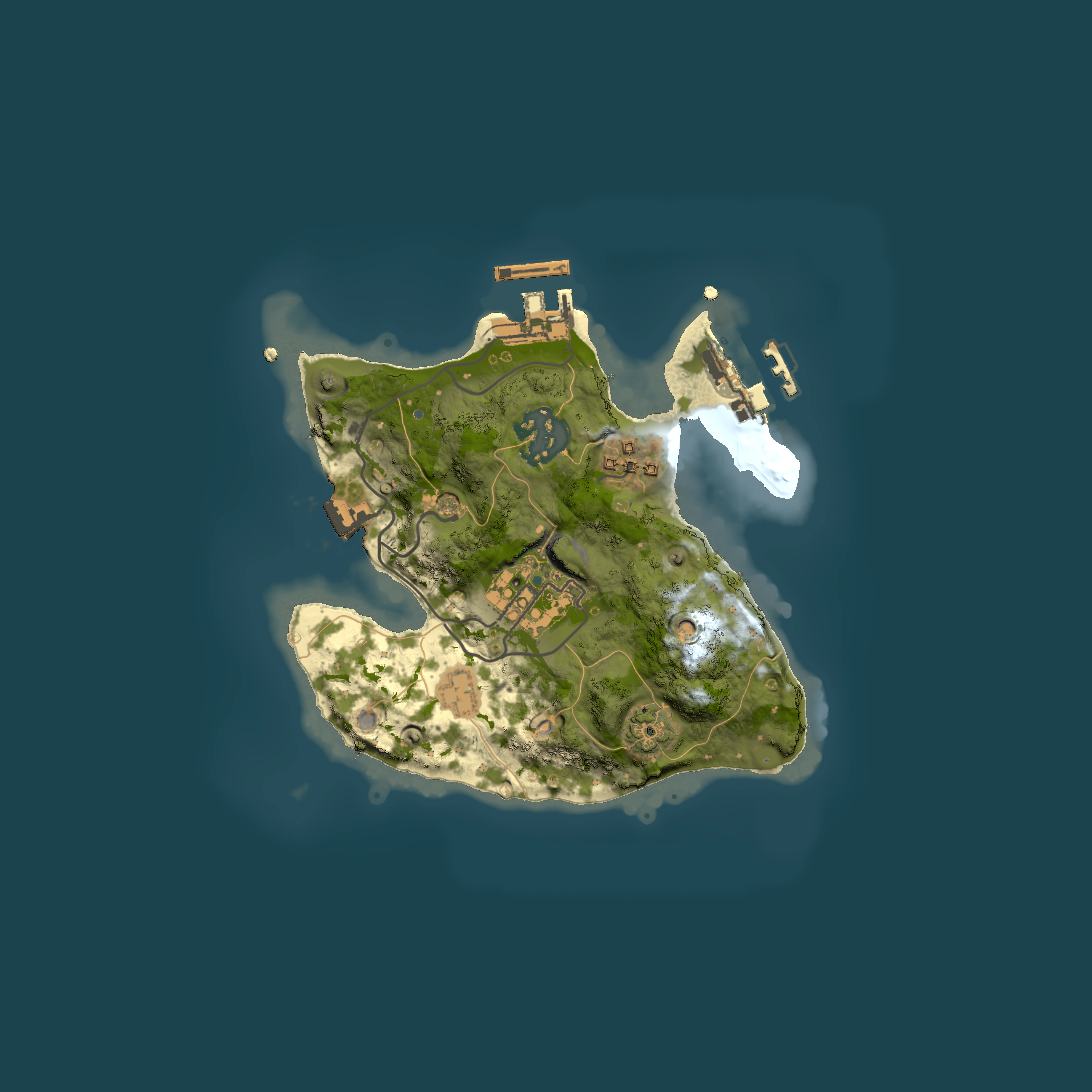 Full top-down render of Rust map seed 1470236762, 2000x2000m