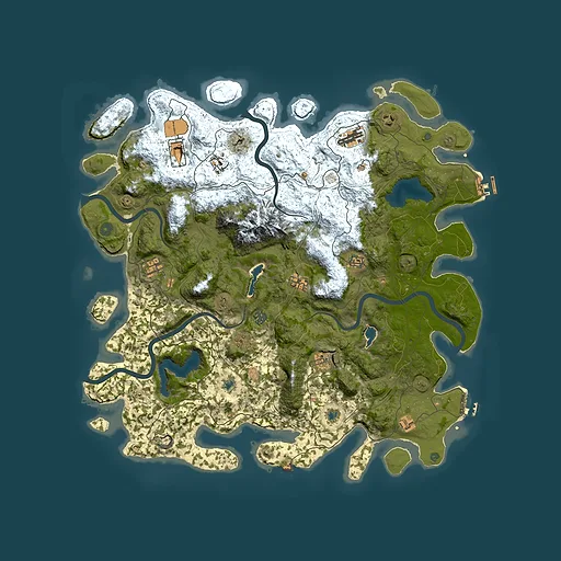 Rust map seed 340804954, 5000x5000m top-down preview