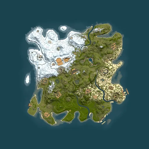 Rust map seed 709001364, 4000x4000m top-down preview
