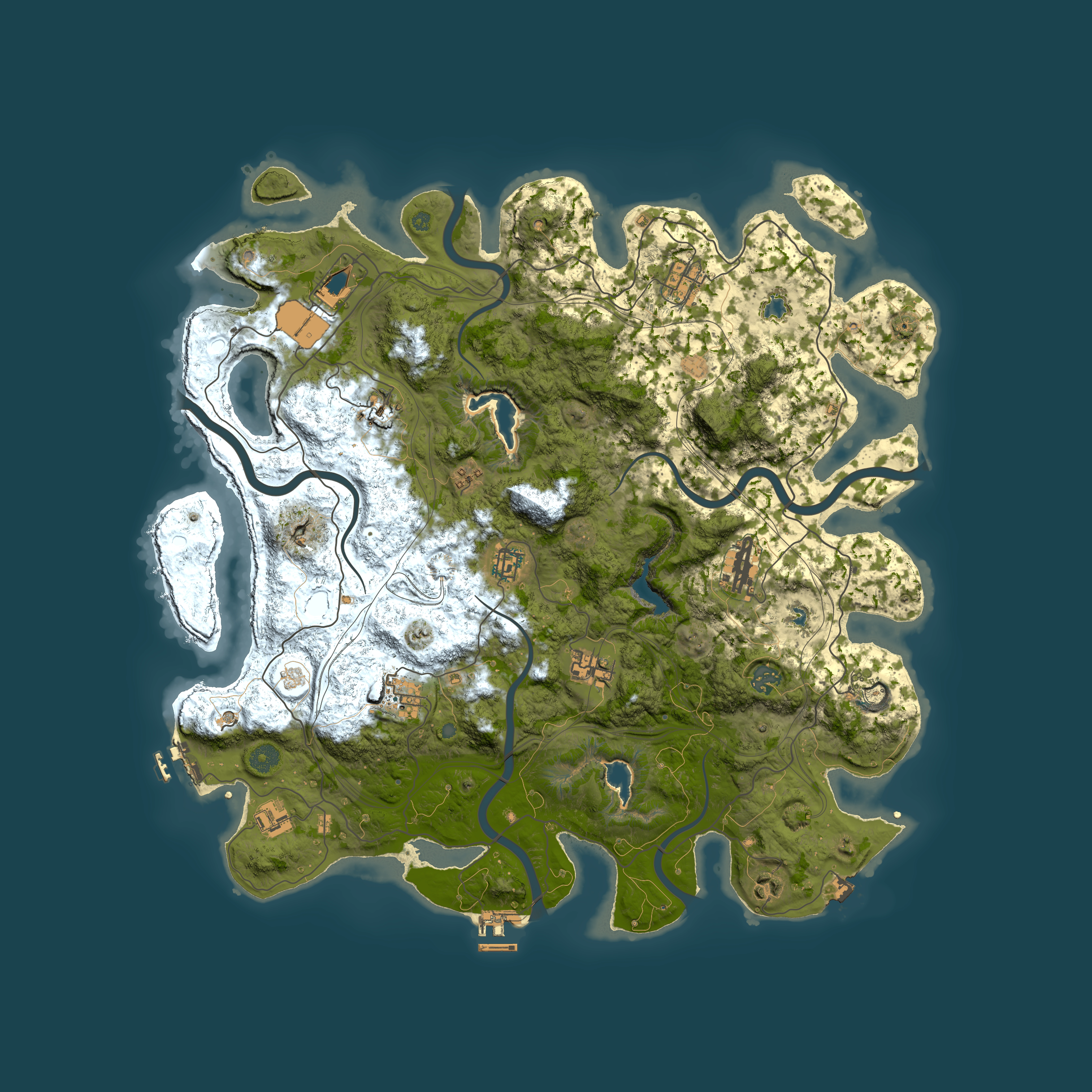 Full top-down render of Rust map seed 643810582, 4500x4500m
