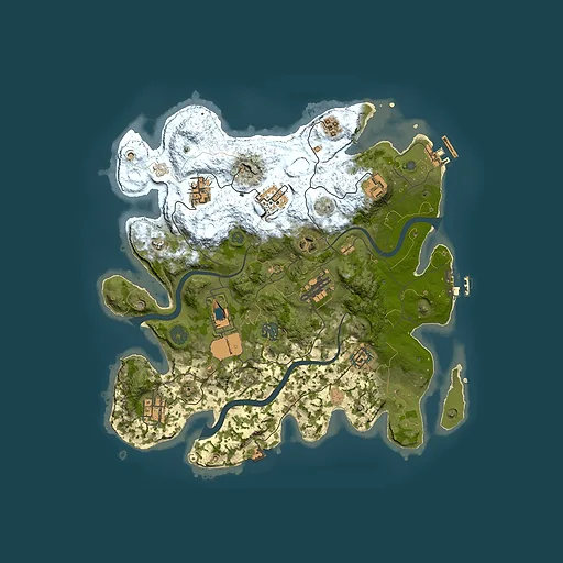 Rust map seed 1692079618, 3500x3500m top-down preview