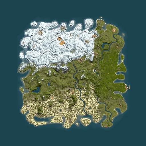 Rust map seed 1332158335, 6000x6000m top-down preview