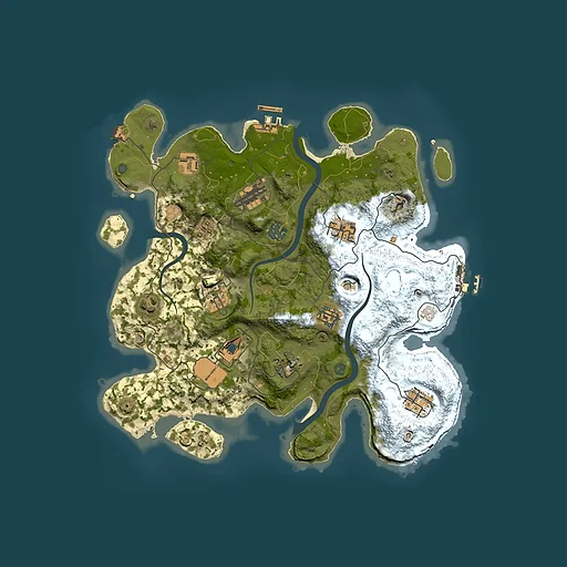 Rust map seed 1194835454, 3500x3500m top-down preview