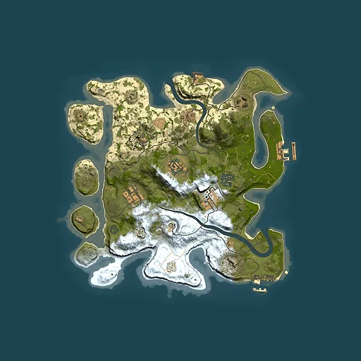 Rust map seed 256827694, 3000x3000m top-down preview