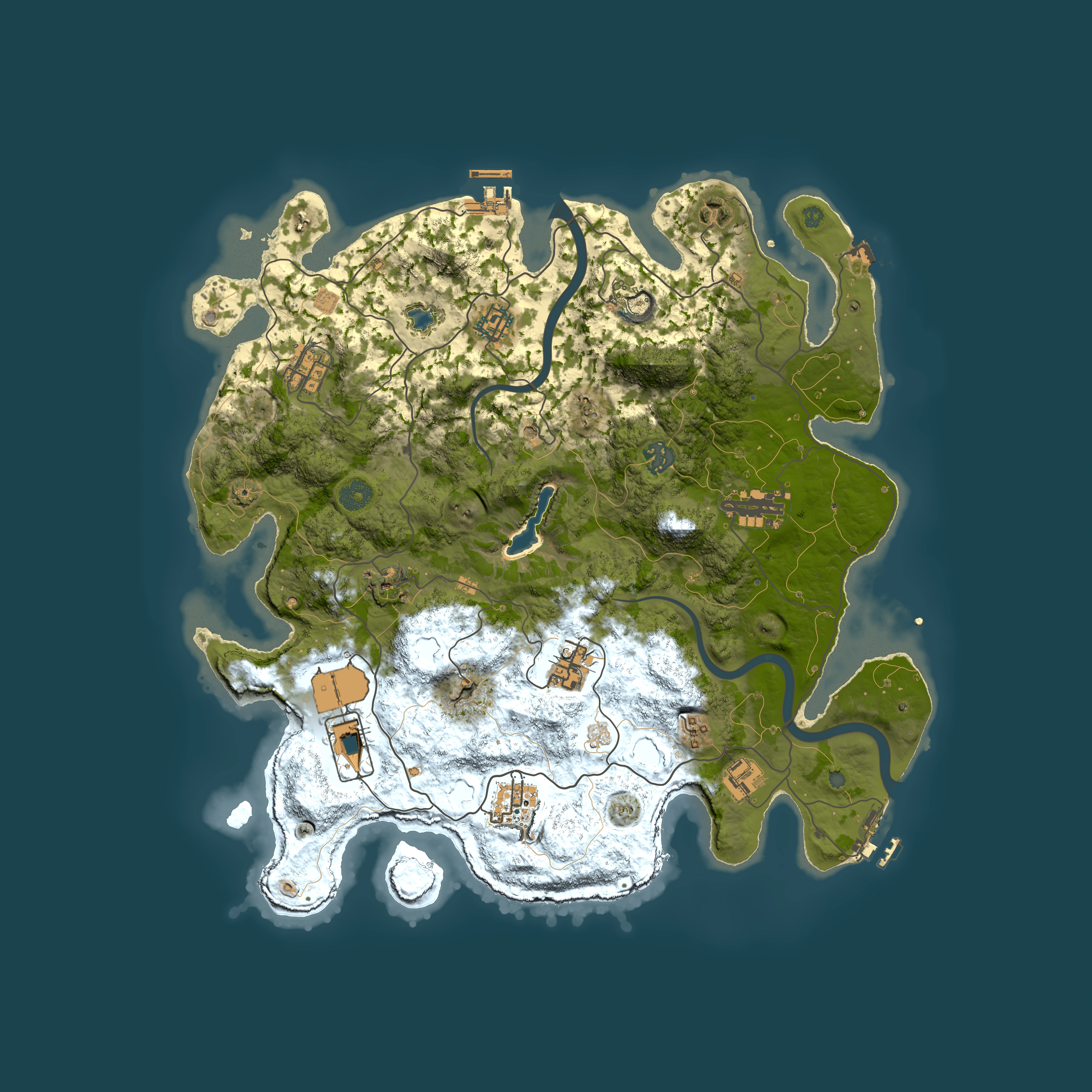 Full top-down render of Rust map seed 762921976, 4000x4000m