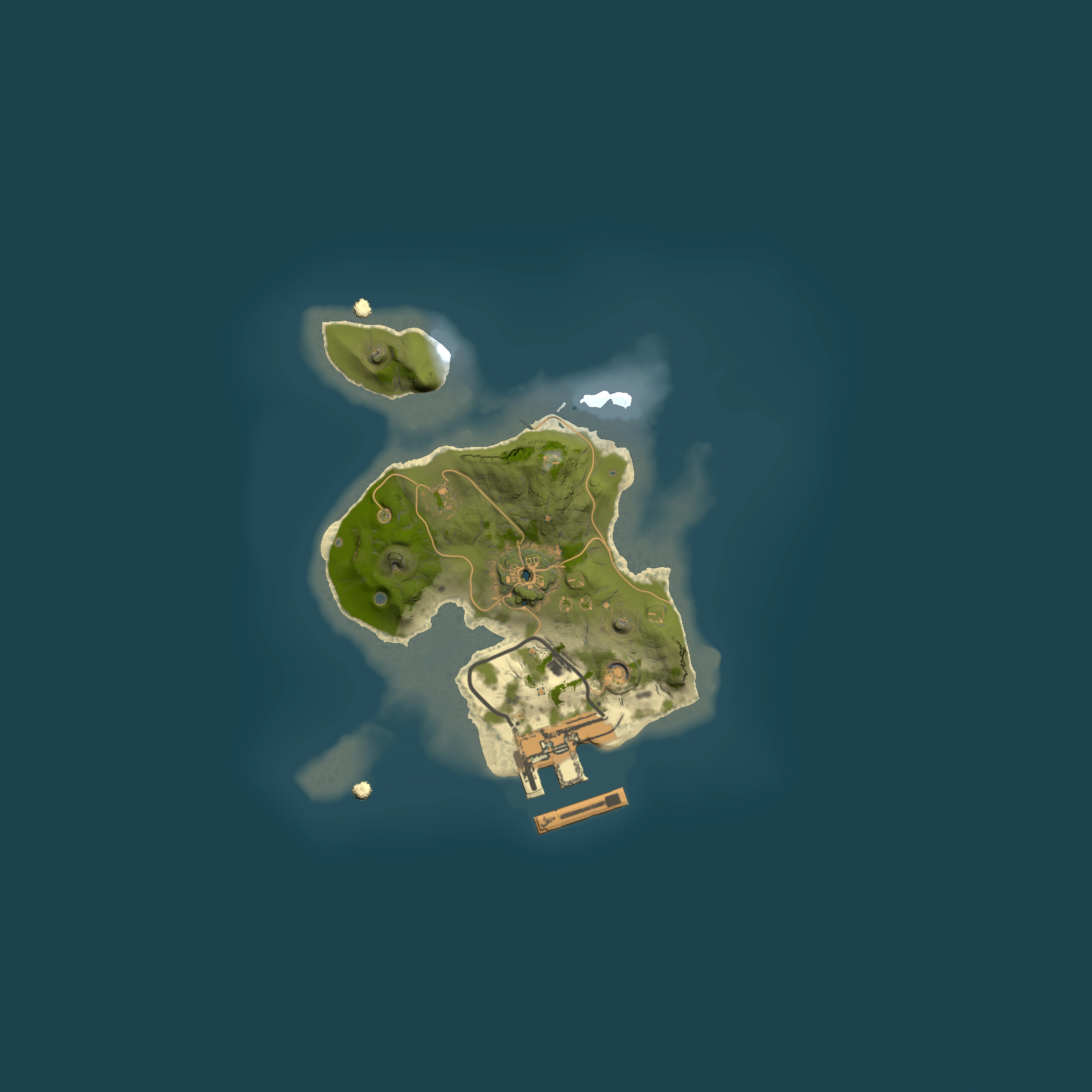 Full top-down render of Rust map seed 1175801046, 1500x1500m