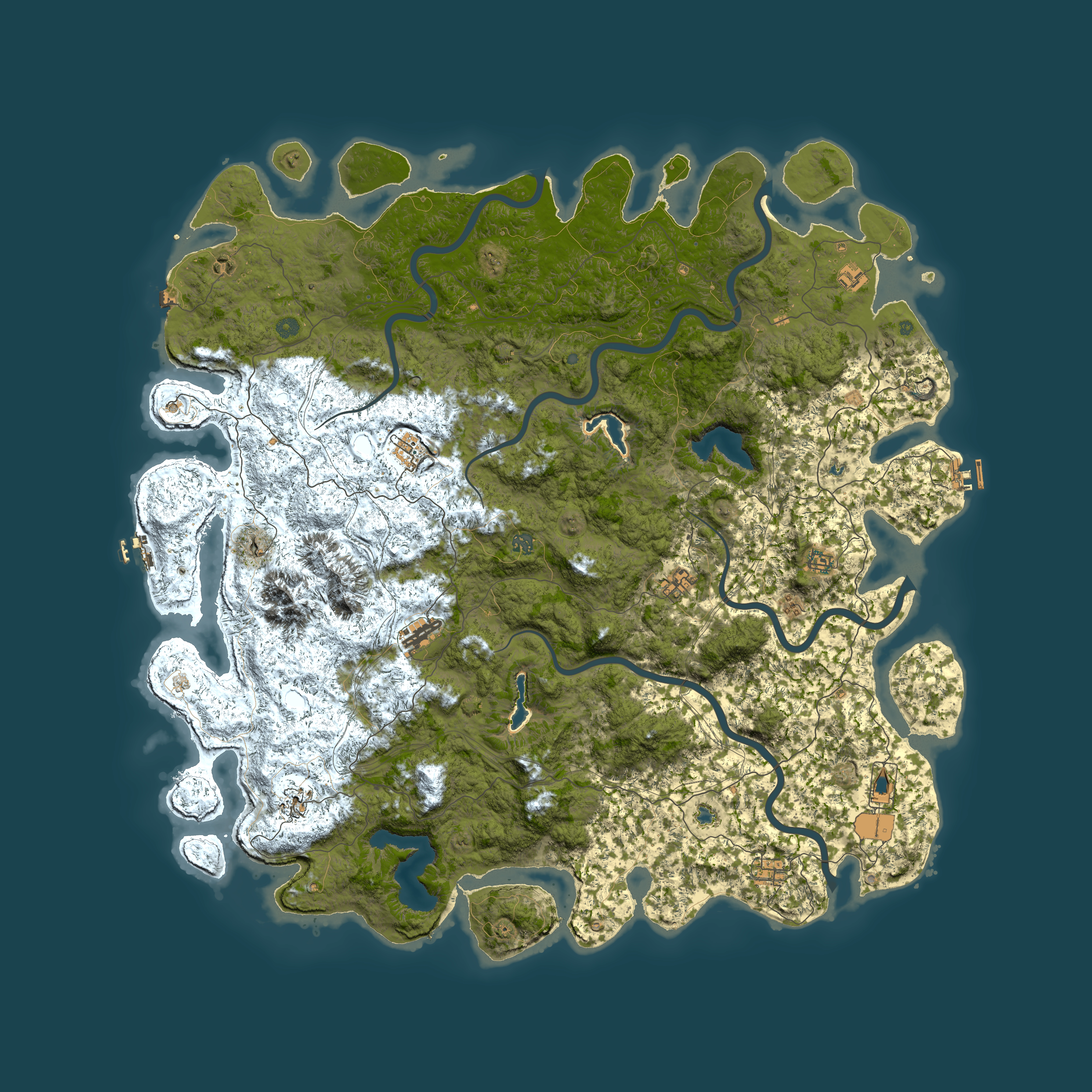Full top-down render of Rust map seed 123348483, 6000x6000m