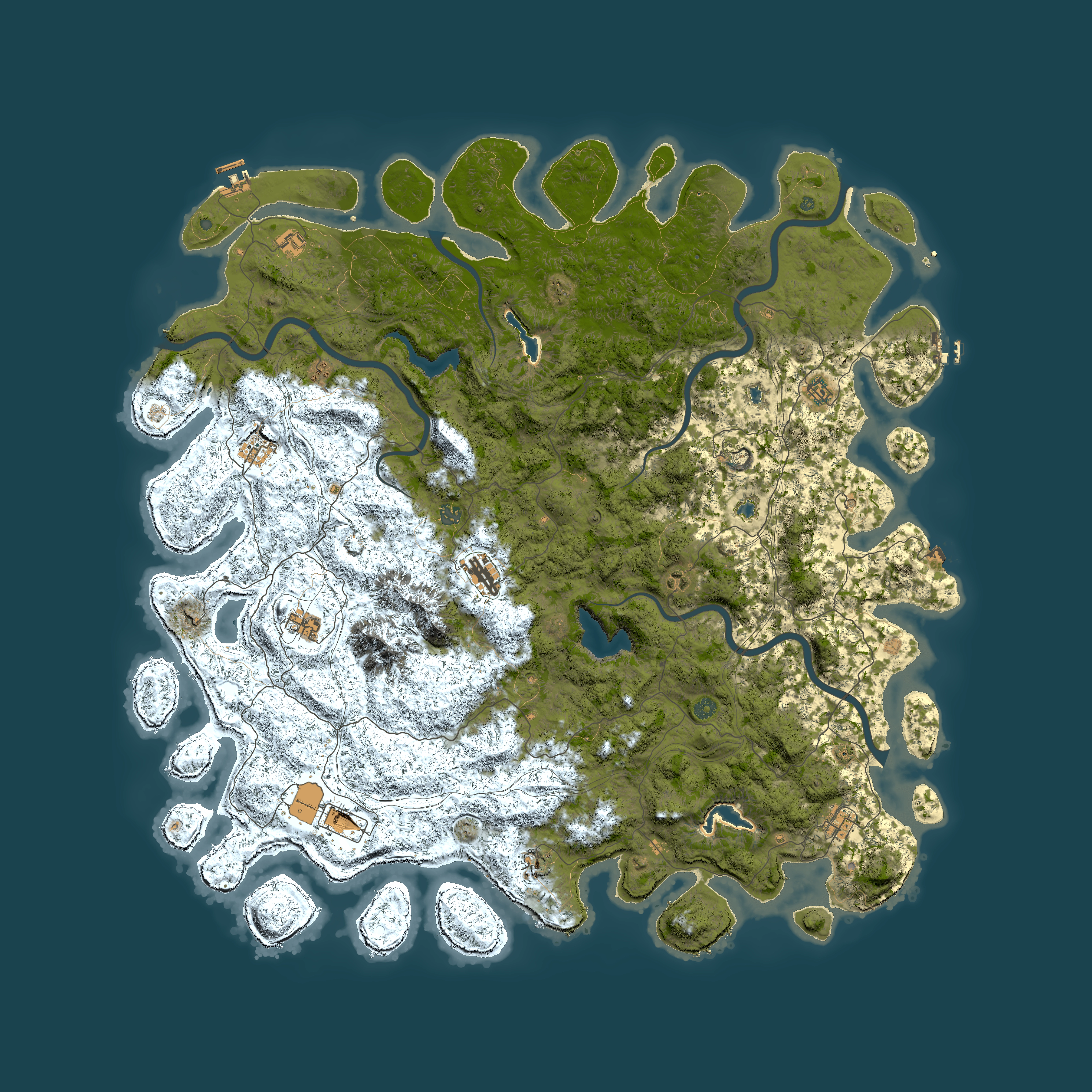 Full top-down render of Rust map seed 724389815, 6000x6000m