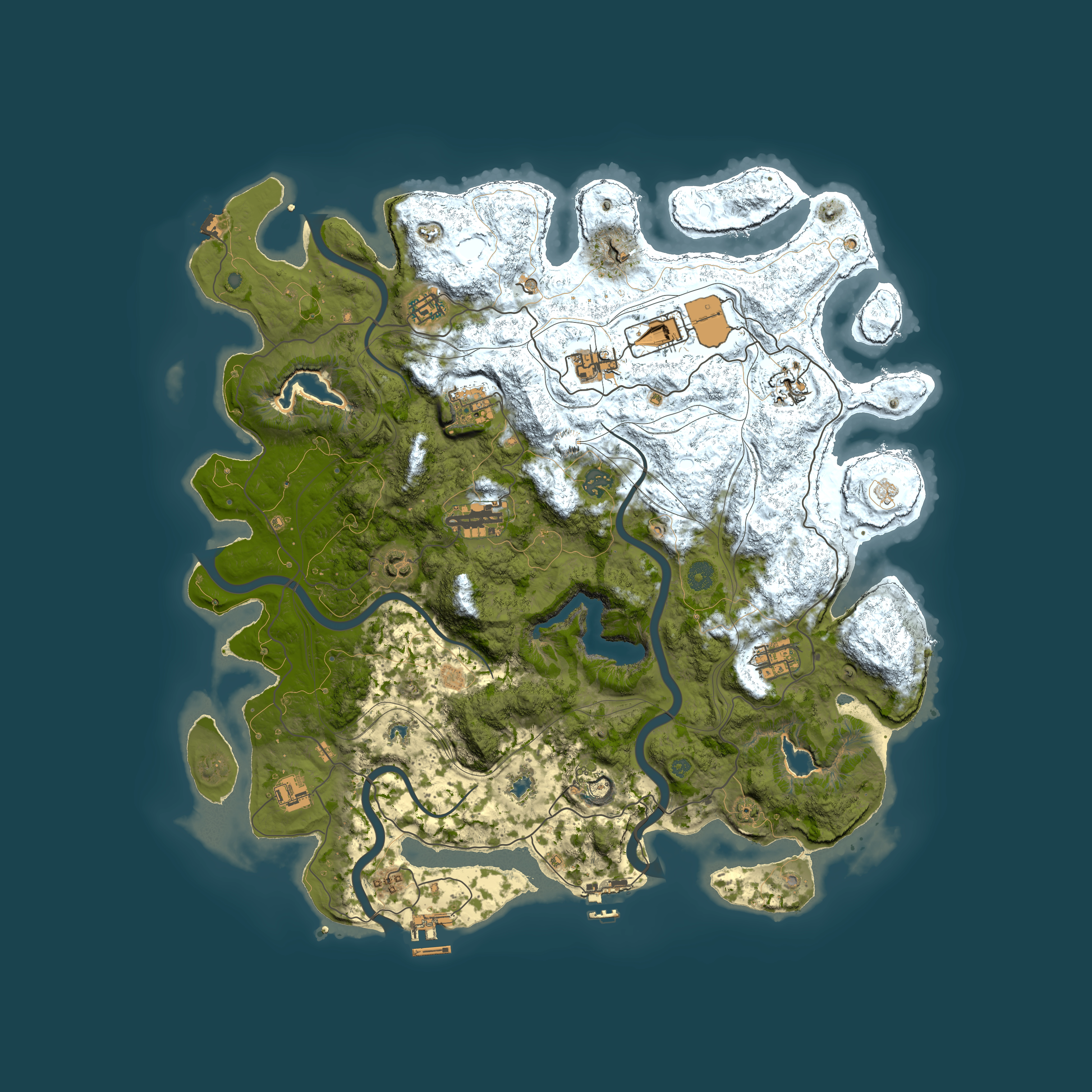 Full top-down render of Rust map seed 525595025, 4500x4500m
