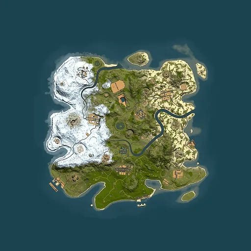 Rust map seed 991399702, 3500x3500m top-down preview