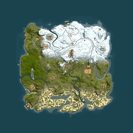 Rust map seed 2400, 3900x3900m top-down preview