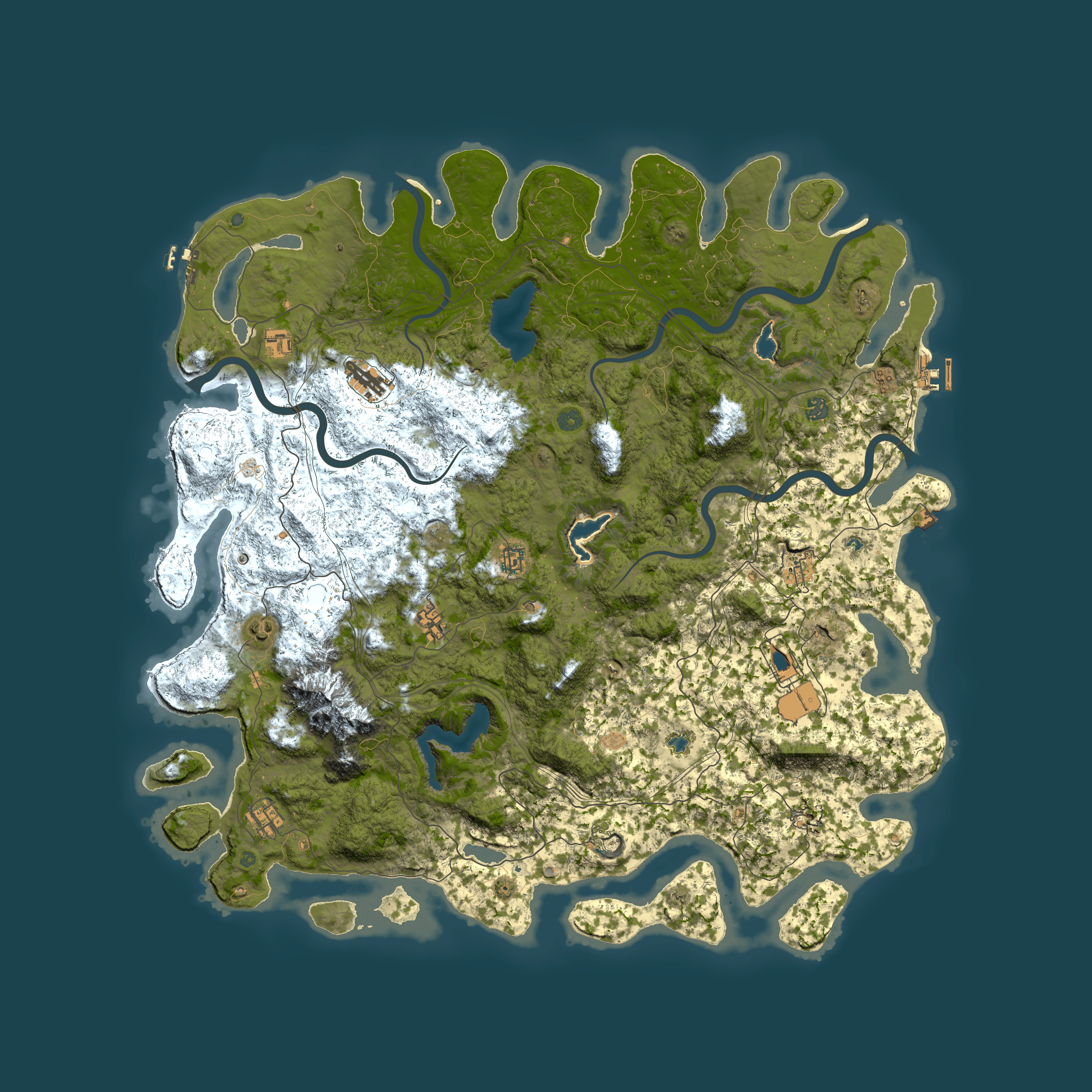 Full top-down render of Rust map seed 601915423, 5500x5500m