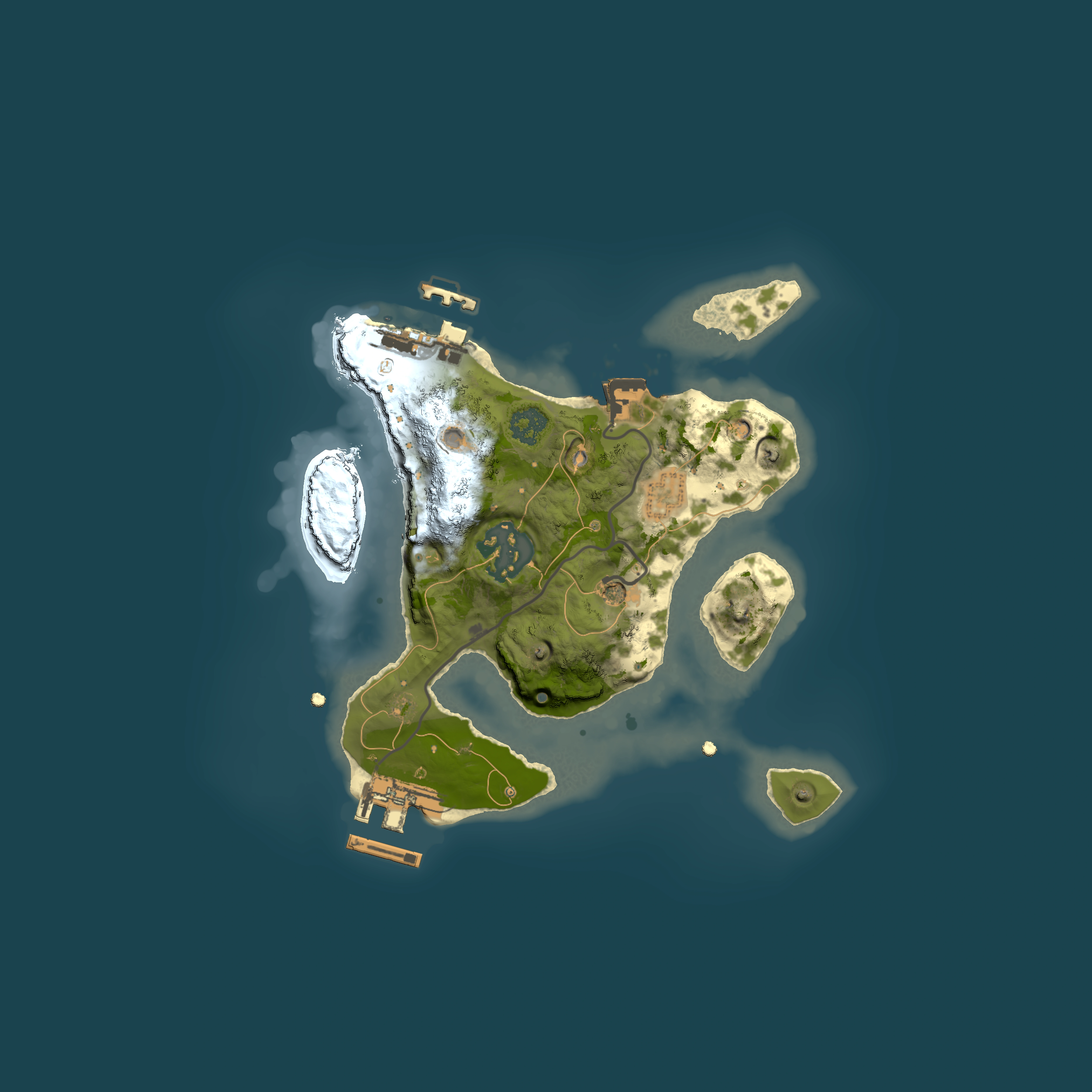 Full top-down render of Rust map seed 672479191, 2000x2000m