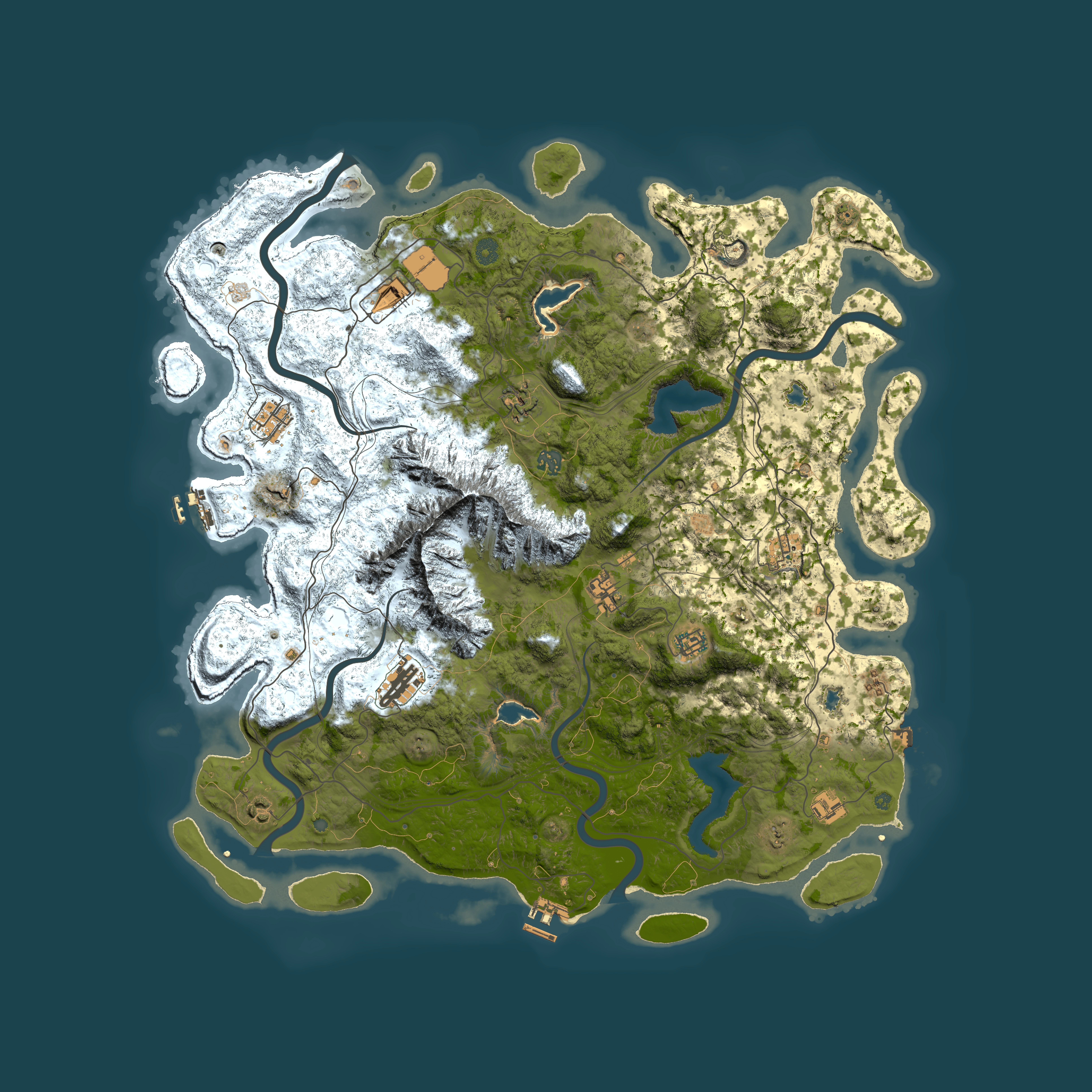 Full top-down render of Rust map seed 1230806594, 5000x5000m