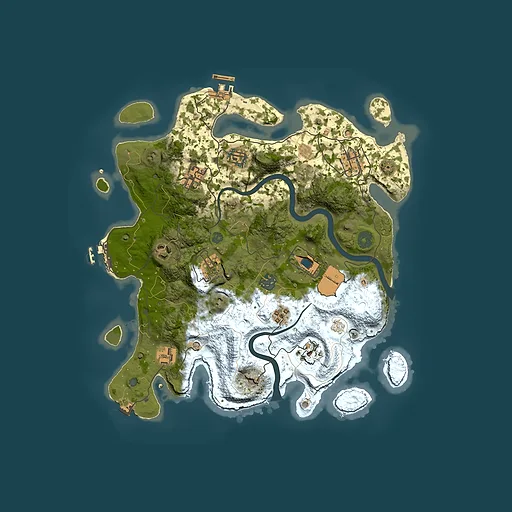Rust map seed 1136081478, 3500x3500m top-down preview