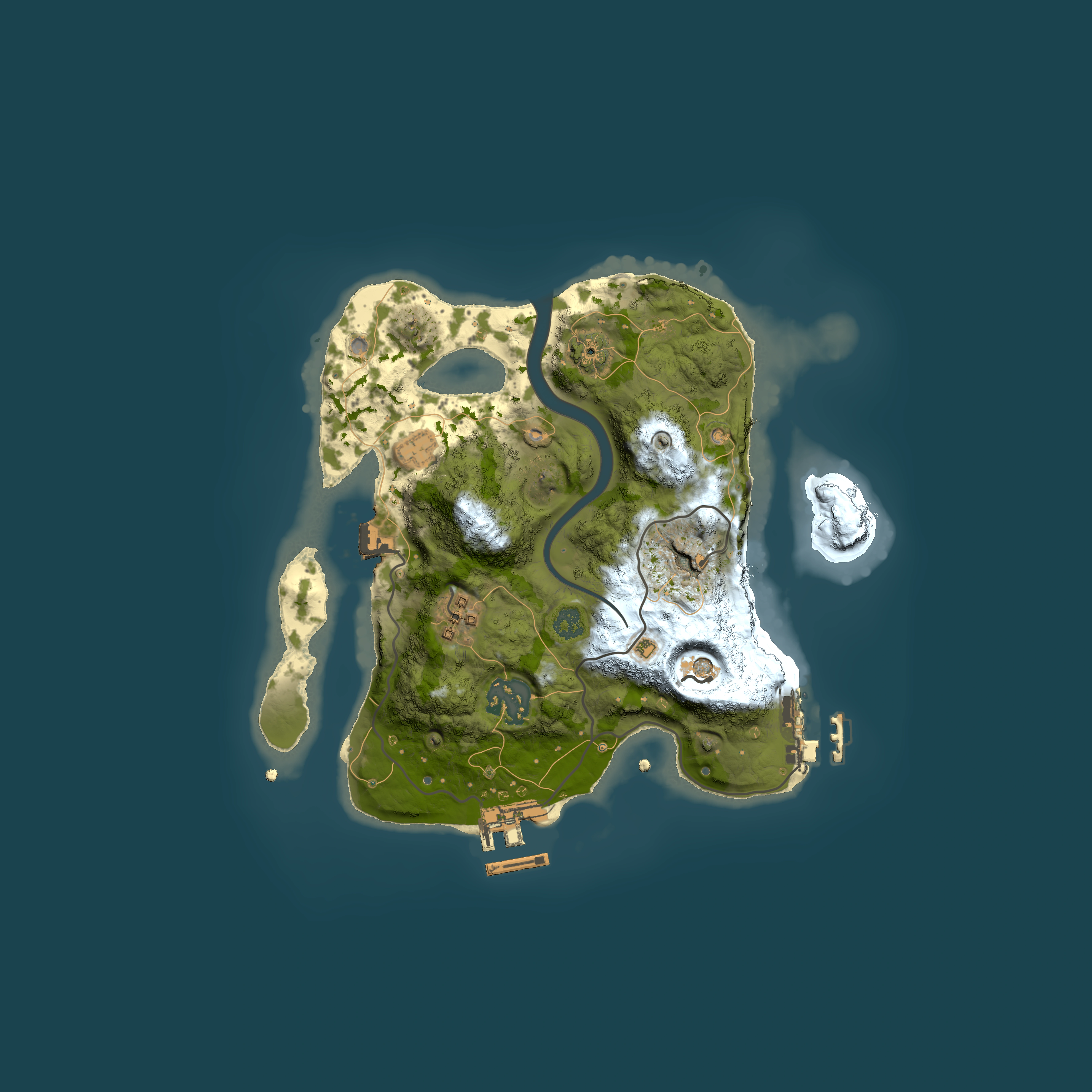 Full top-down render of Rust map seed 1198275714, 2500x2500m