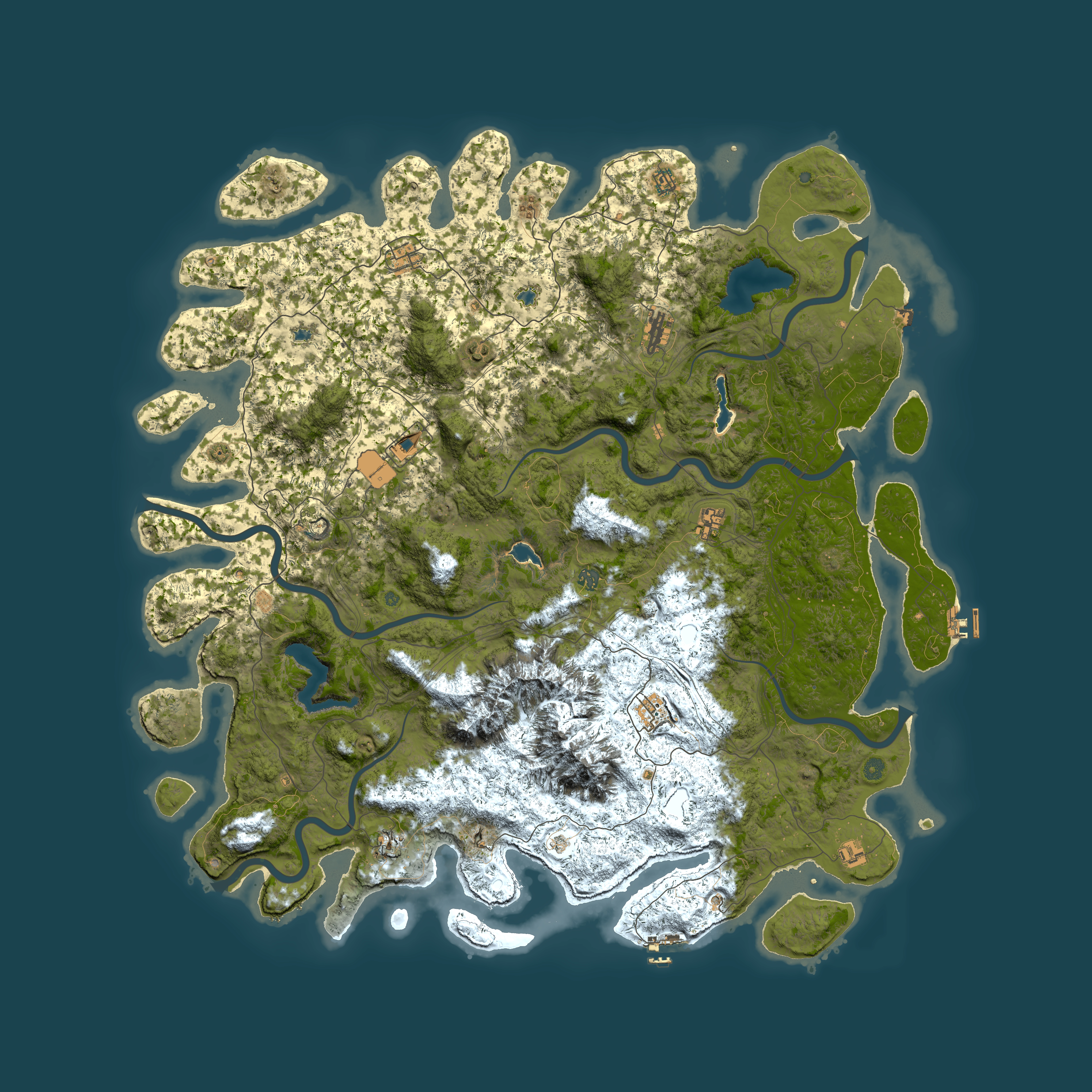 Full top-down render of Rust map seed 1026724887, 6000x6000m