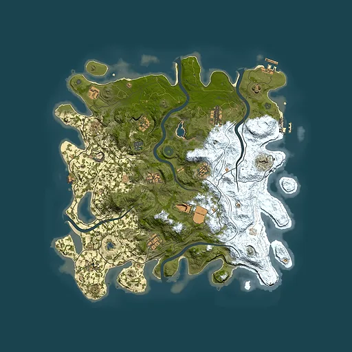 Rust map seed 0, 4250x4250m top-down preview