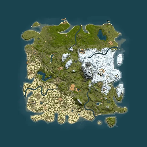 Rust map seed 1029098885, 5000x5000m top-down preview