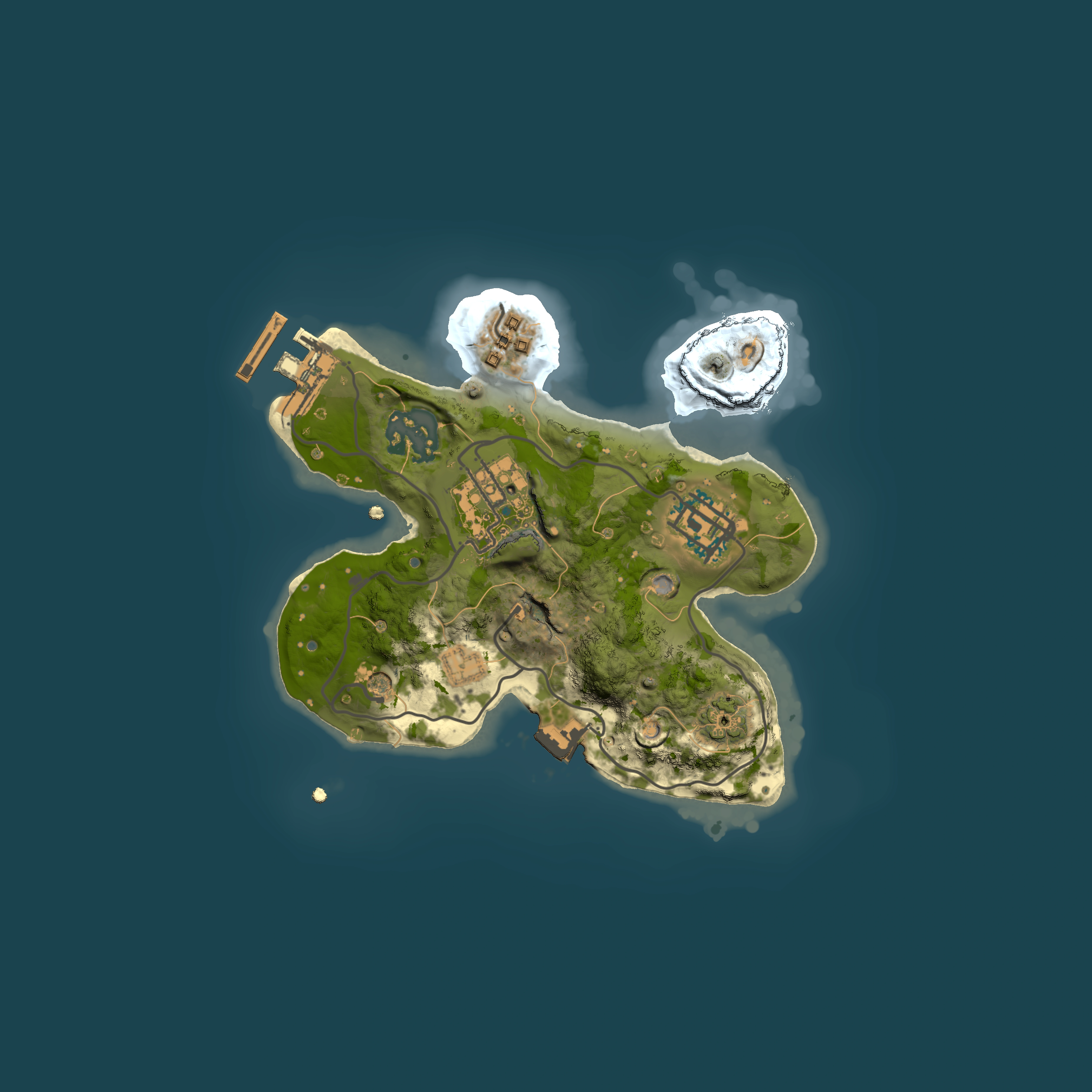 Full top-down render of Rust map seed 1661791318, 2000x2000m