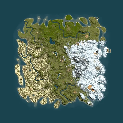 Rust map seed 1470249874, 6000x6000m top-down preview