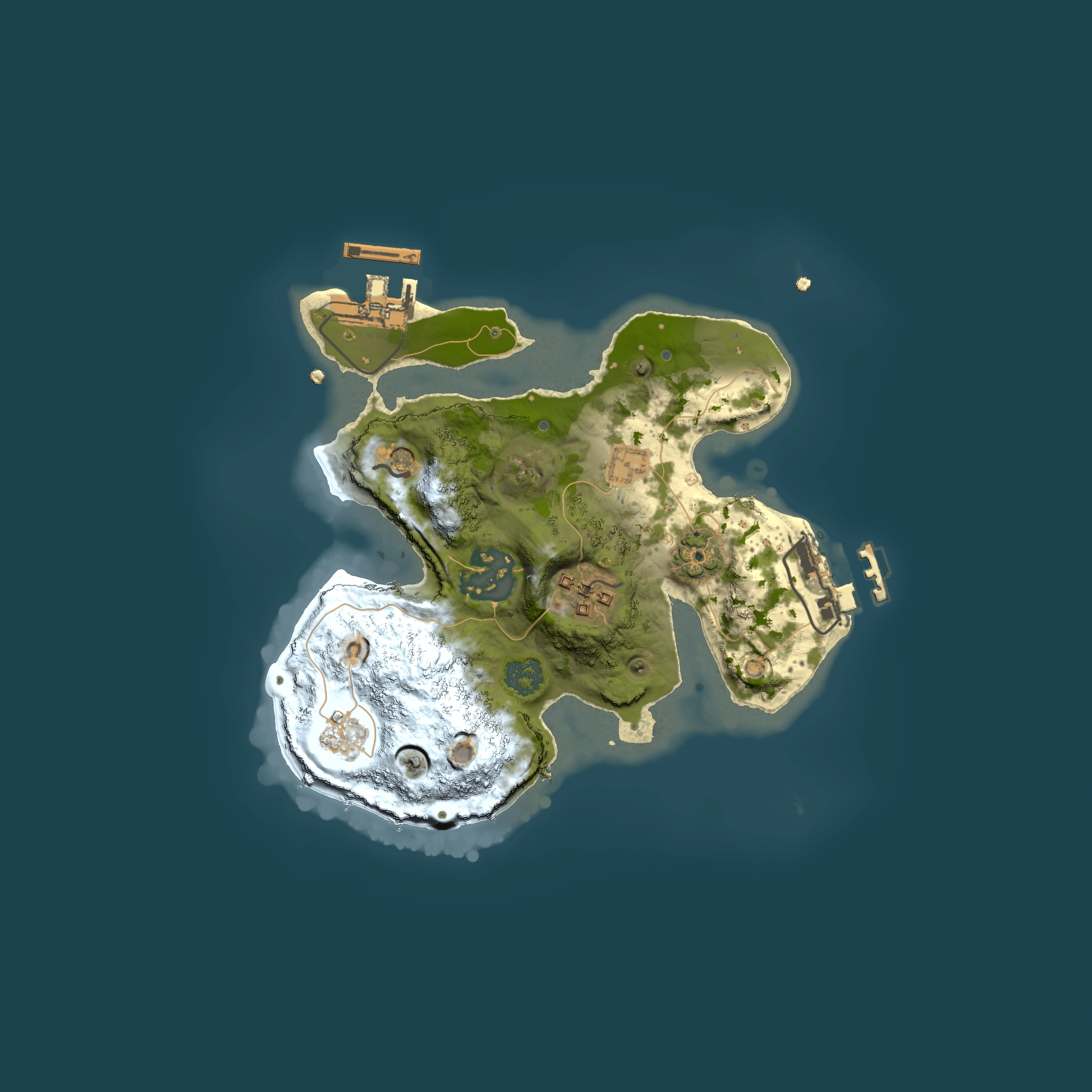 Full top-down render of Rust map seed 869829920, 2000x2000m