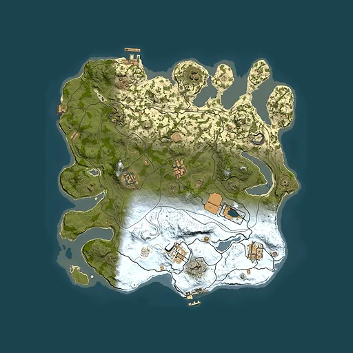 Rust map seed 1234, 3500x3500m top-down preview