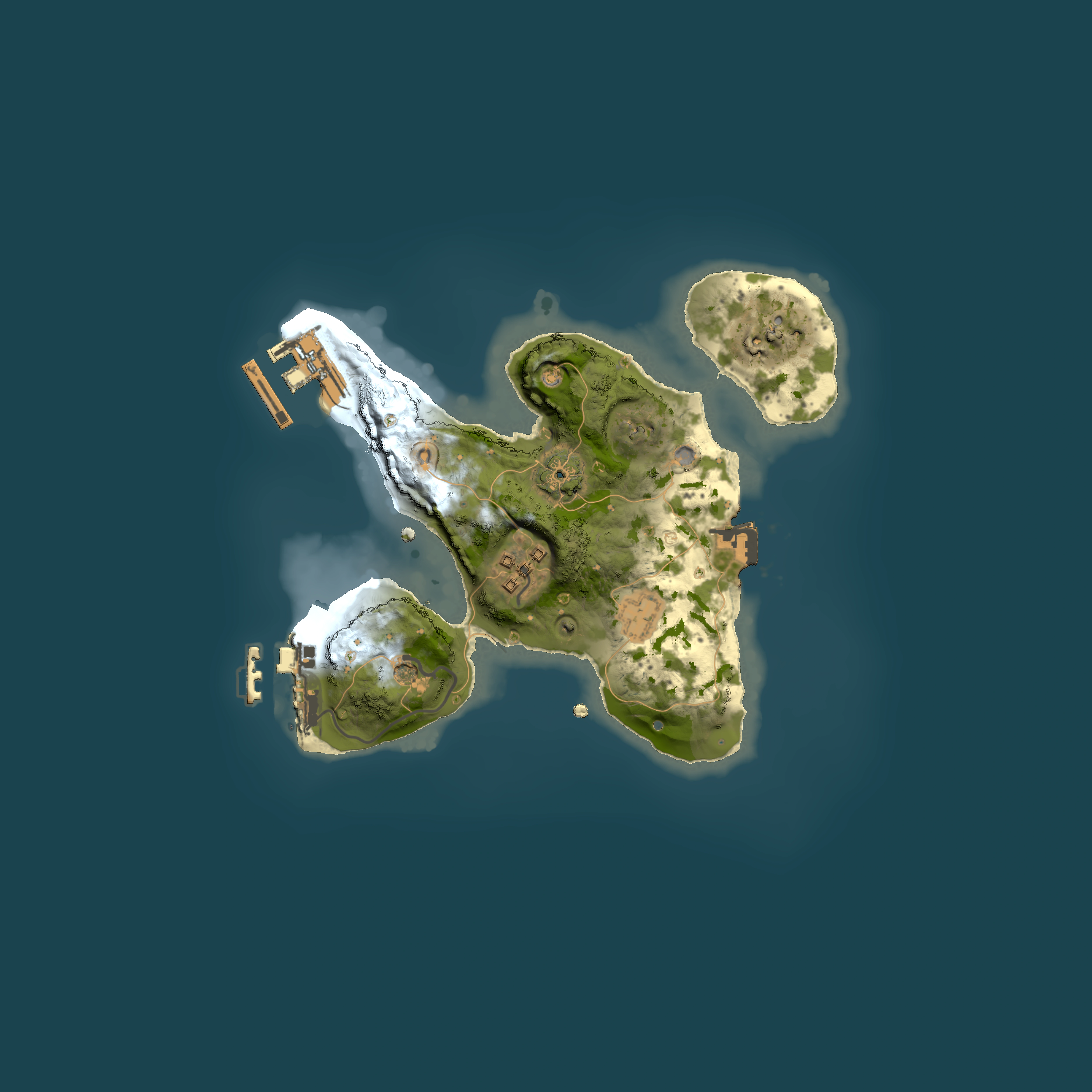 Full top-down render of Rust map seed 2036572485, 2000x2000m