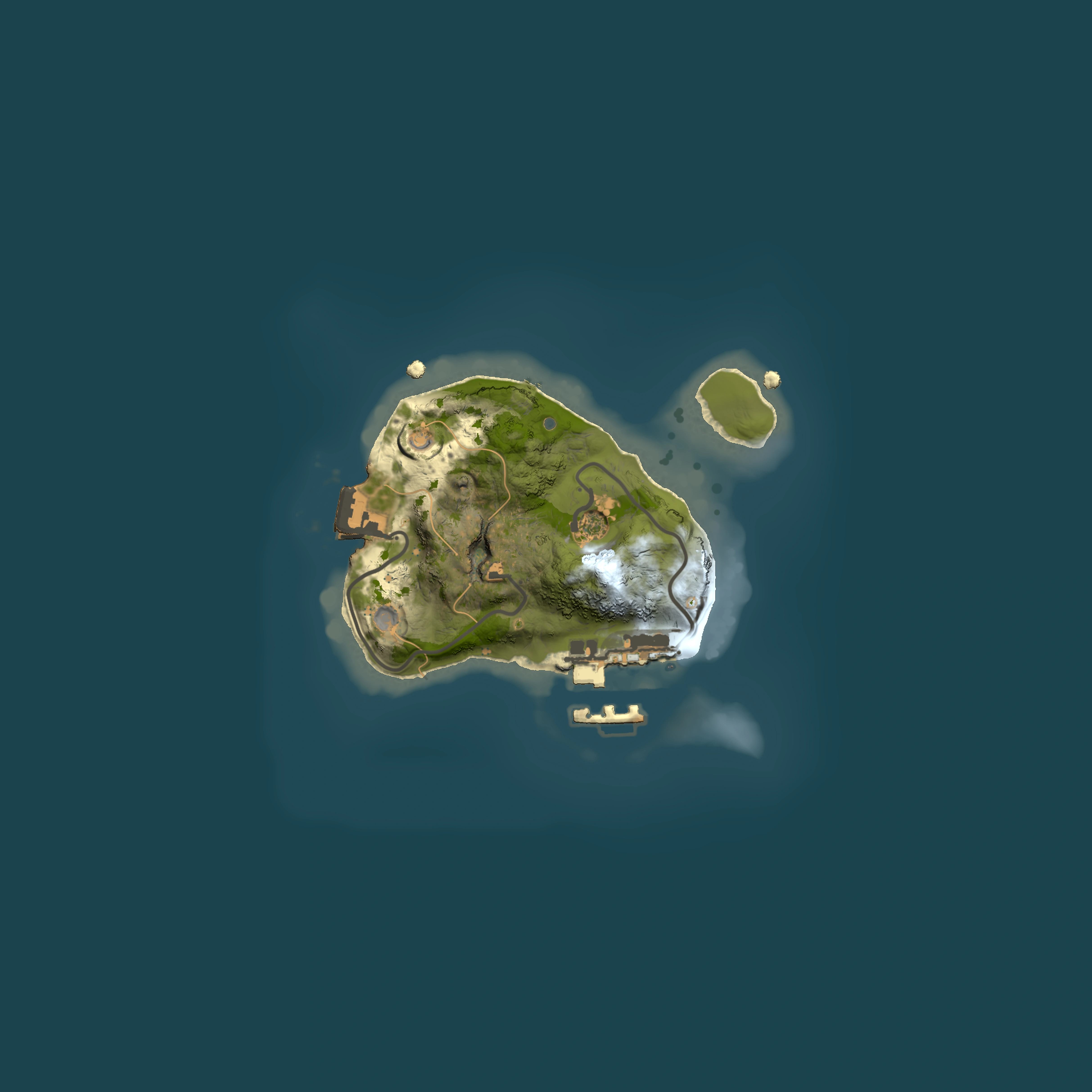 Full top-down render of Rust map seed 1633308709, 1500x1500m