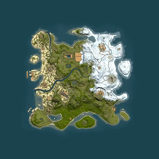 Rust map seed 1418730675, 3500x3500m top-down preview
