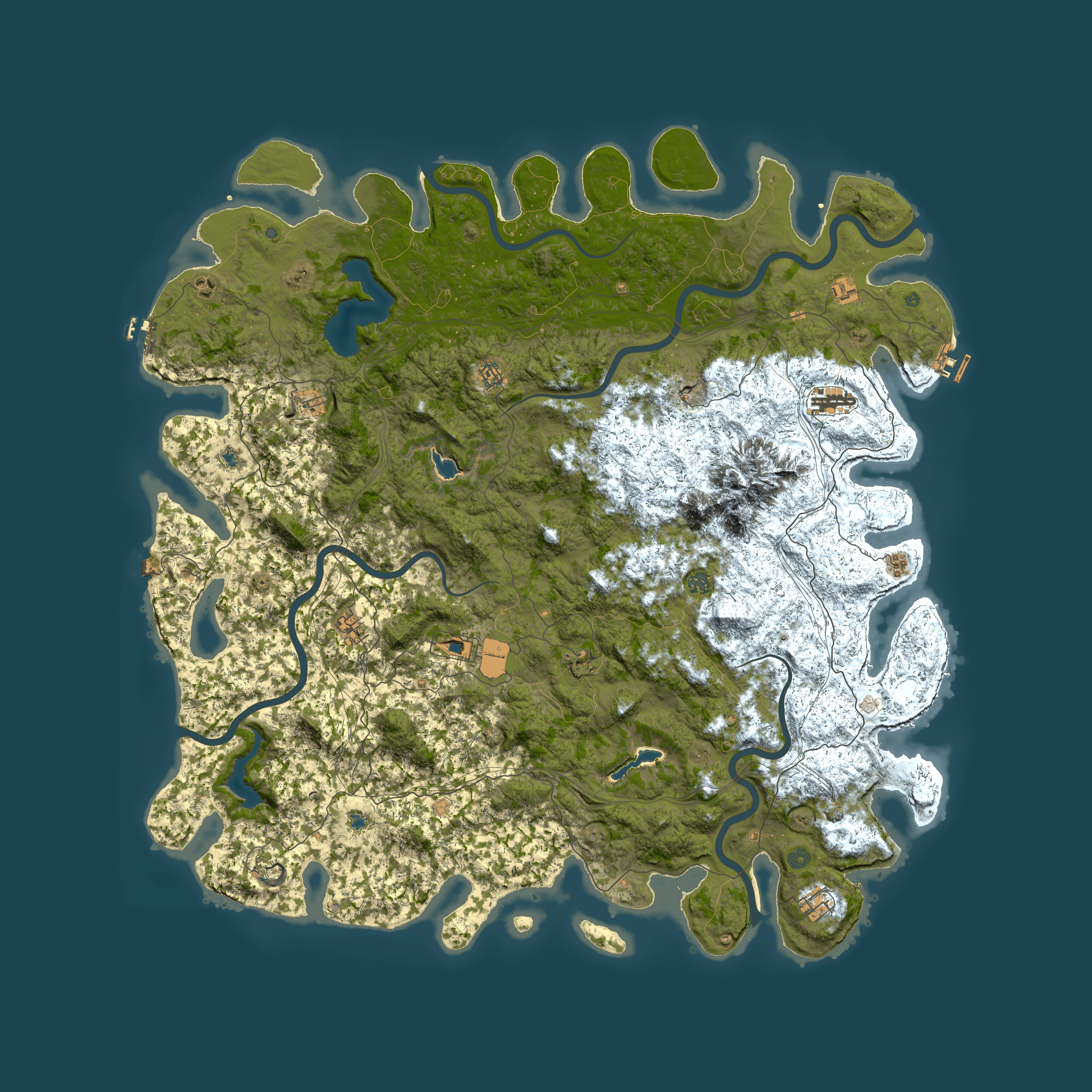 Full top-down render of Rust map seed 484701424, 6000x6000m
