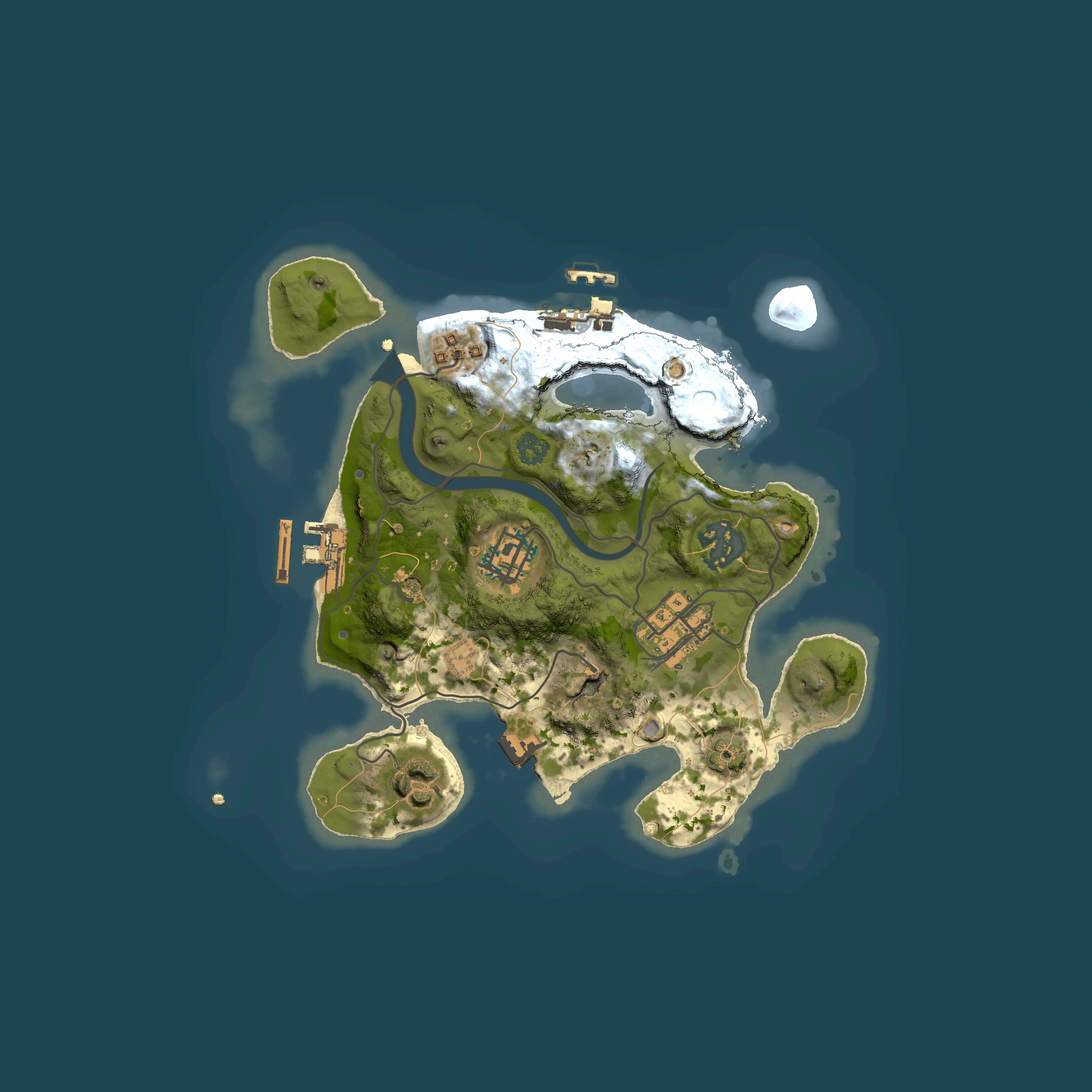 Full top-down render of Rust map seed 1289190649, 2500x2500m