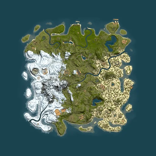 Rust map seed 38291675, 5000x5000m top-down preview