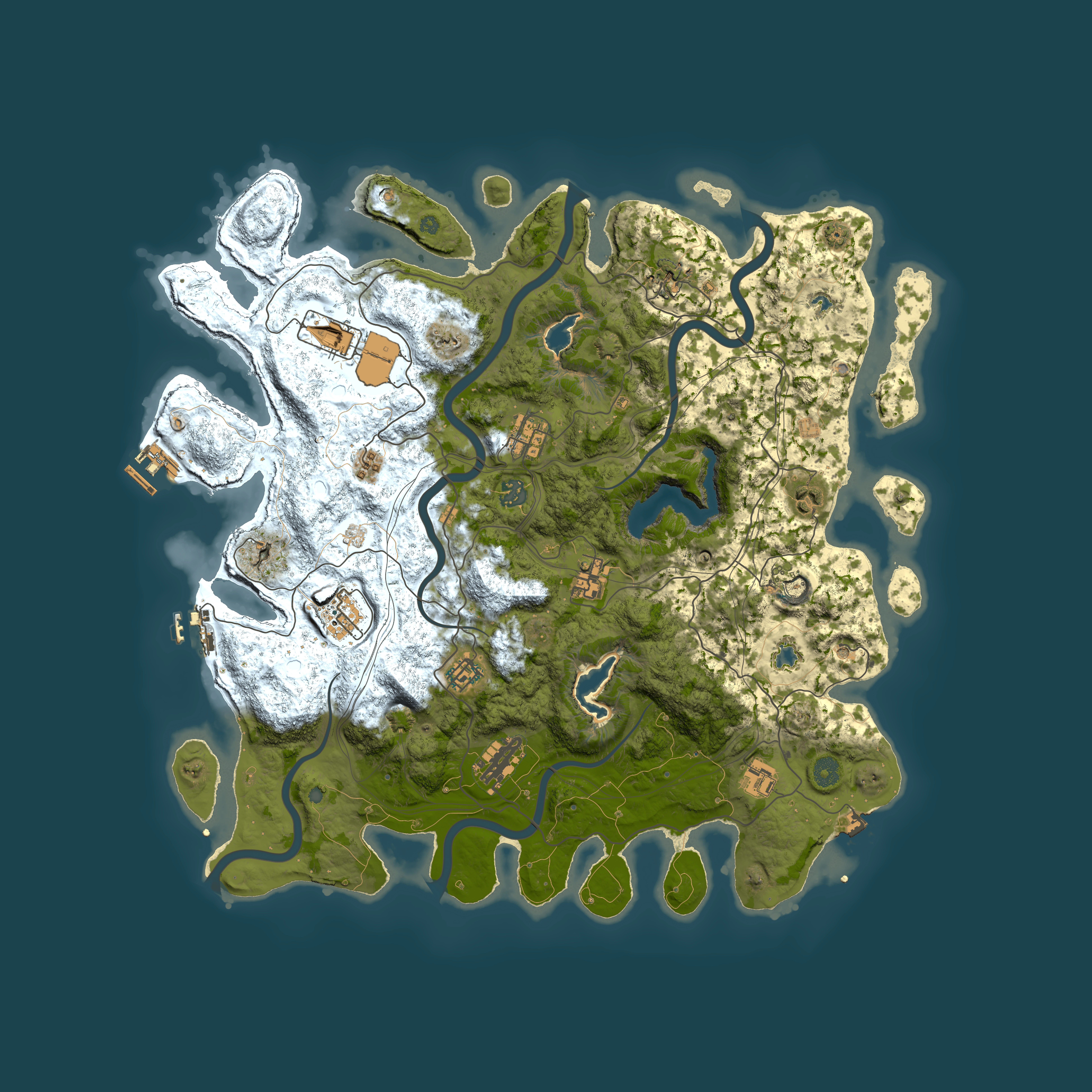Full top-down render of Rust map seed 1885355007, 4500x4500m