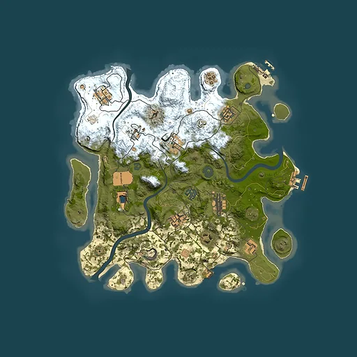 Rust map seed 296128832, 3500x3500m top-down preview