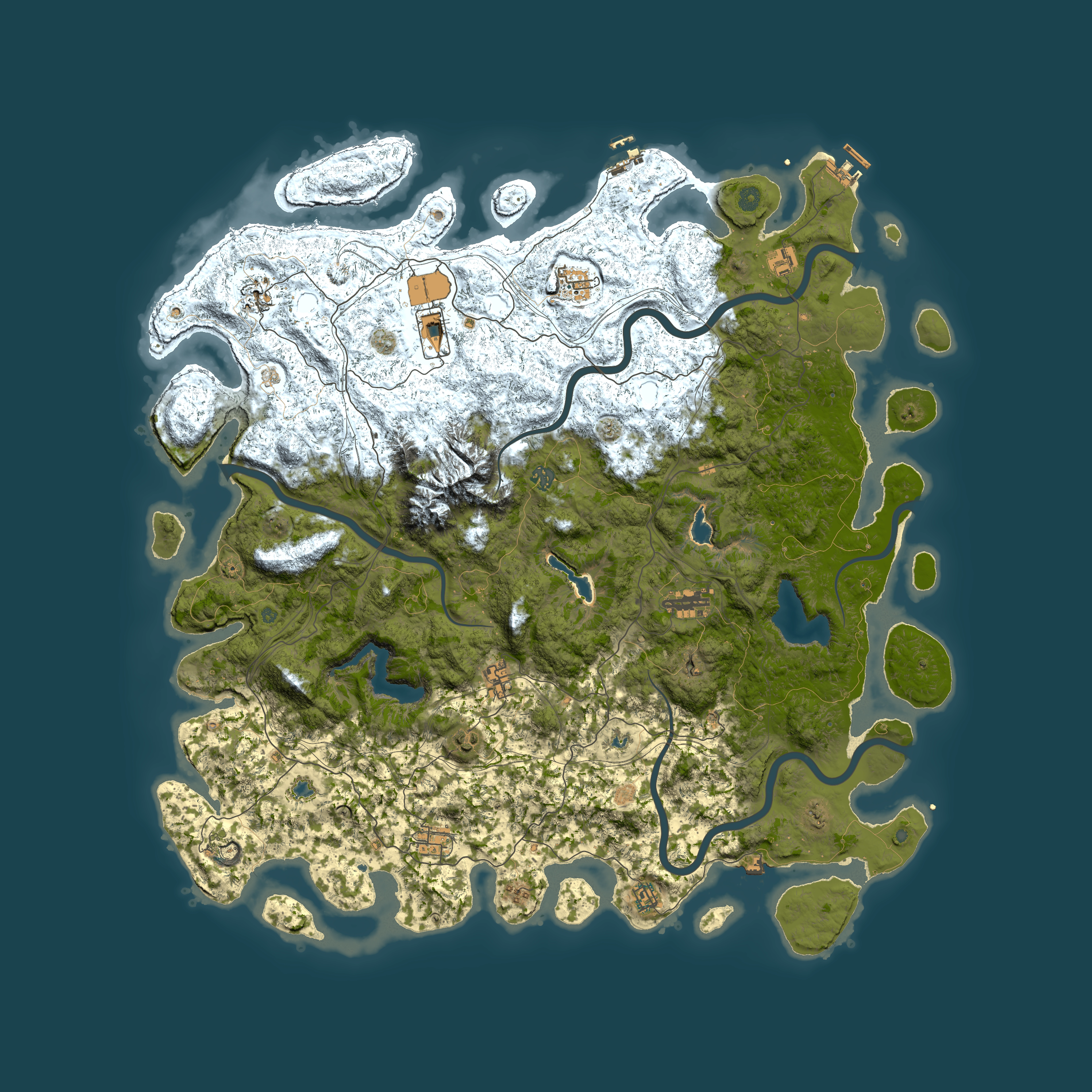 Full top-down render of Rust map seed 985258379, 5500x5500m