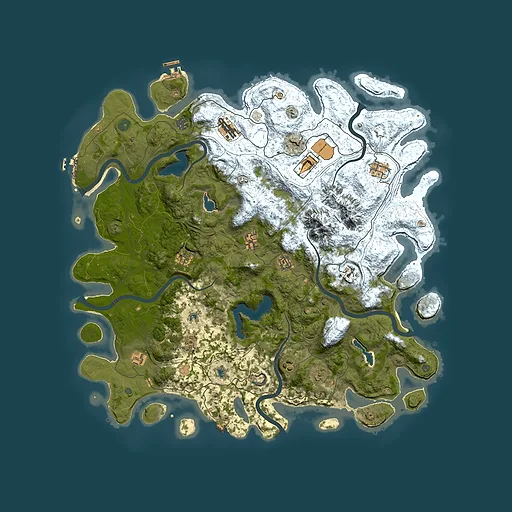 Rust map seed 1205915393, 5000x5000m top-down preview