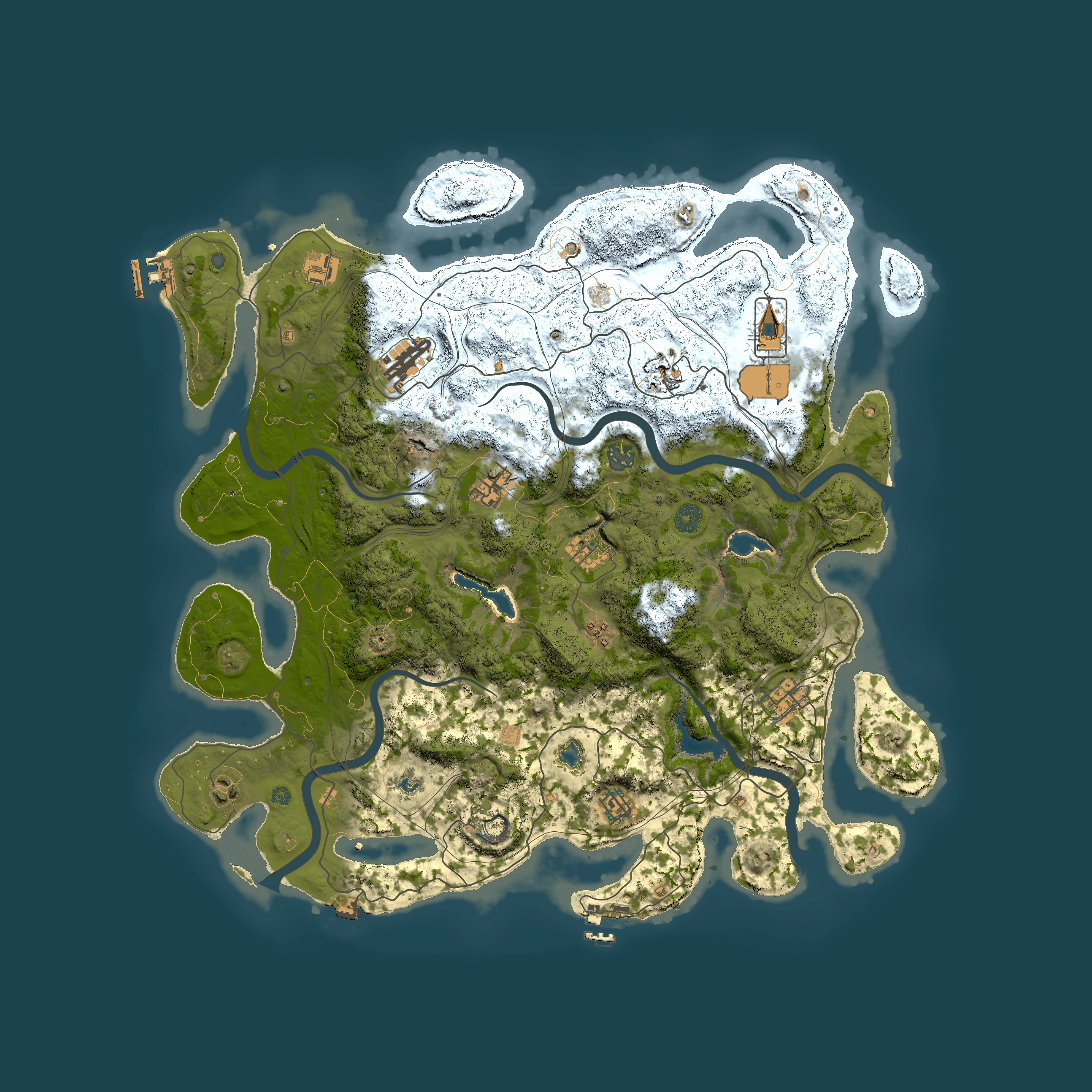 Full top-down render of Rust map seed 399513933, 4500x4500m